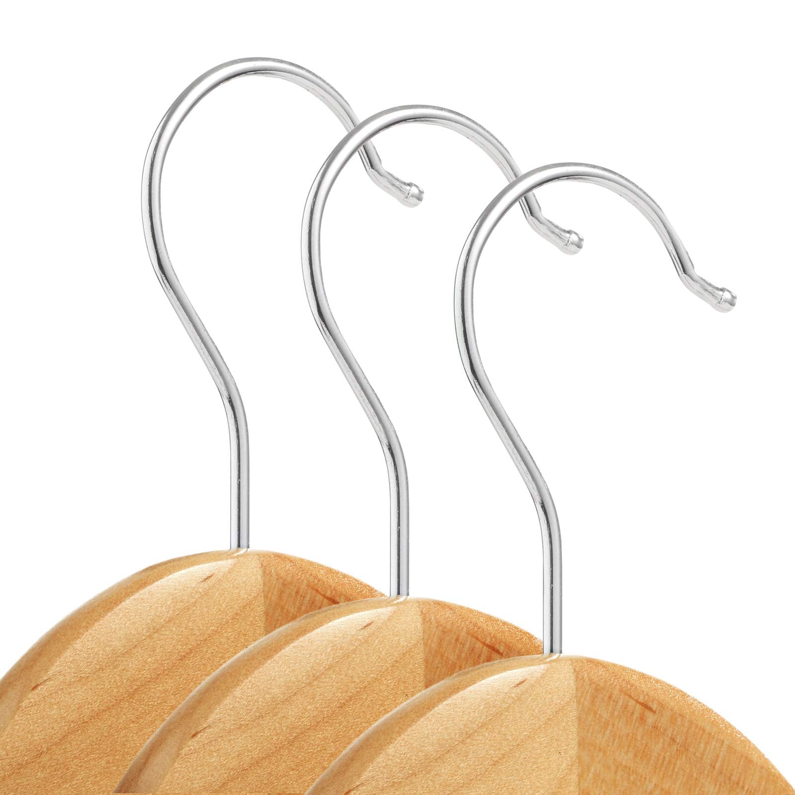Casafield - 20 Natural Wooden Suit Hangers - Premium Lotus Wood with Notches & Chrome Swivel Hook for Dress Clothes  Coats  Jackets  Pants  Shirts  Skirts