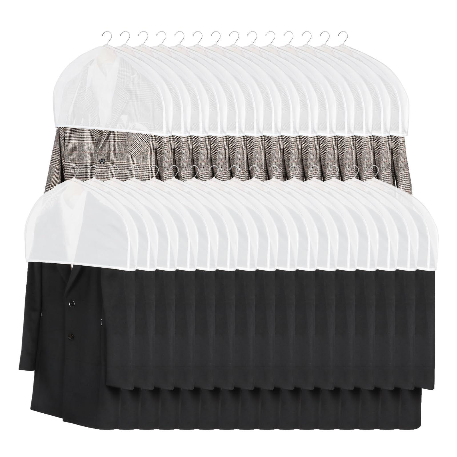 Zilink Shoulder Covers For Clothes Hanger Covers Breathable Garment Covers For Hanging Dress Shoulder Cover With 2'' Gusset For