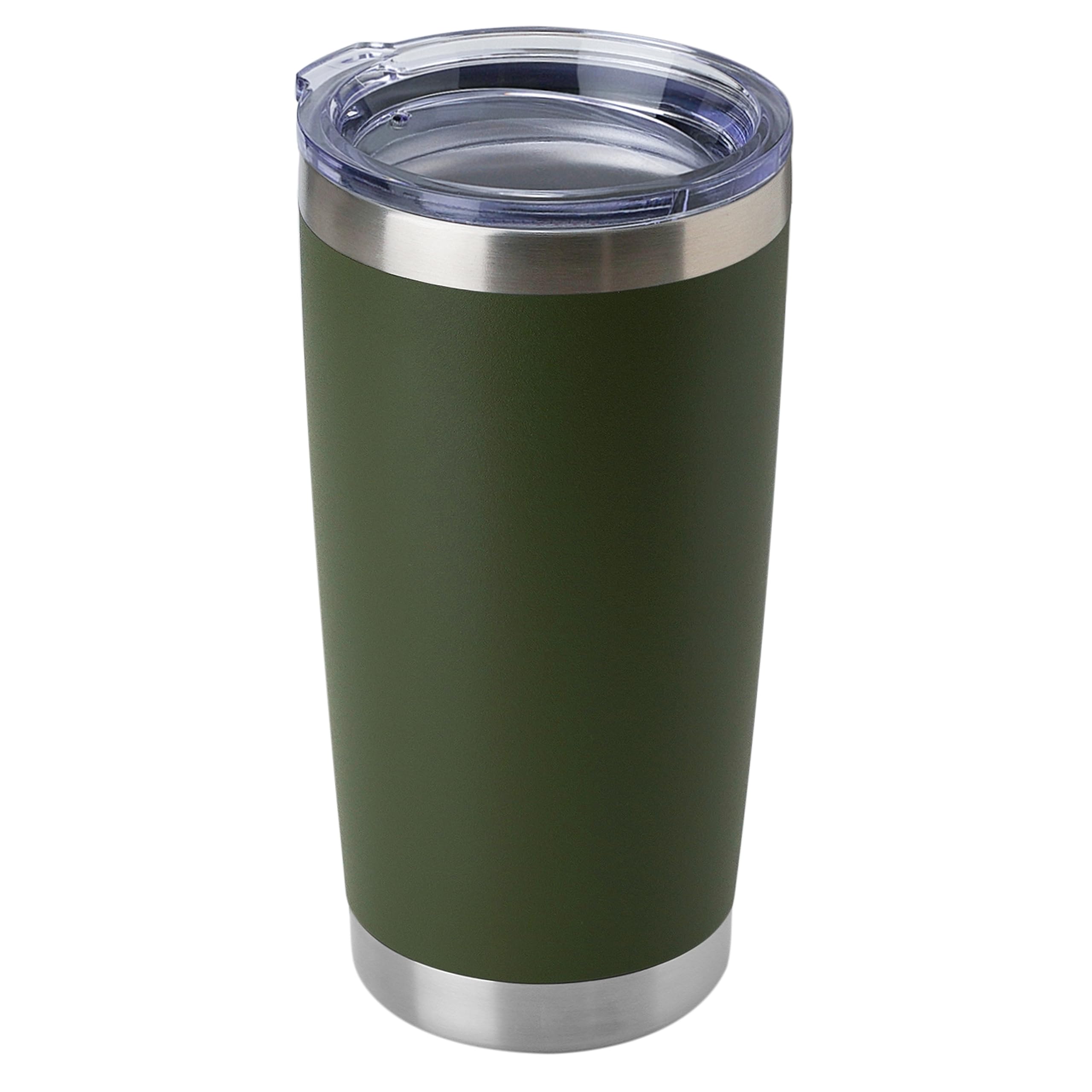 Domicare 20Oz Stainless Steel Tumbler Bulk With Lid, Double Wall Vacuum Insulated Travel Mug, Powder Coated Coffee Cup, Army Gre