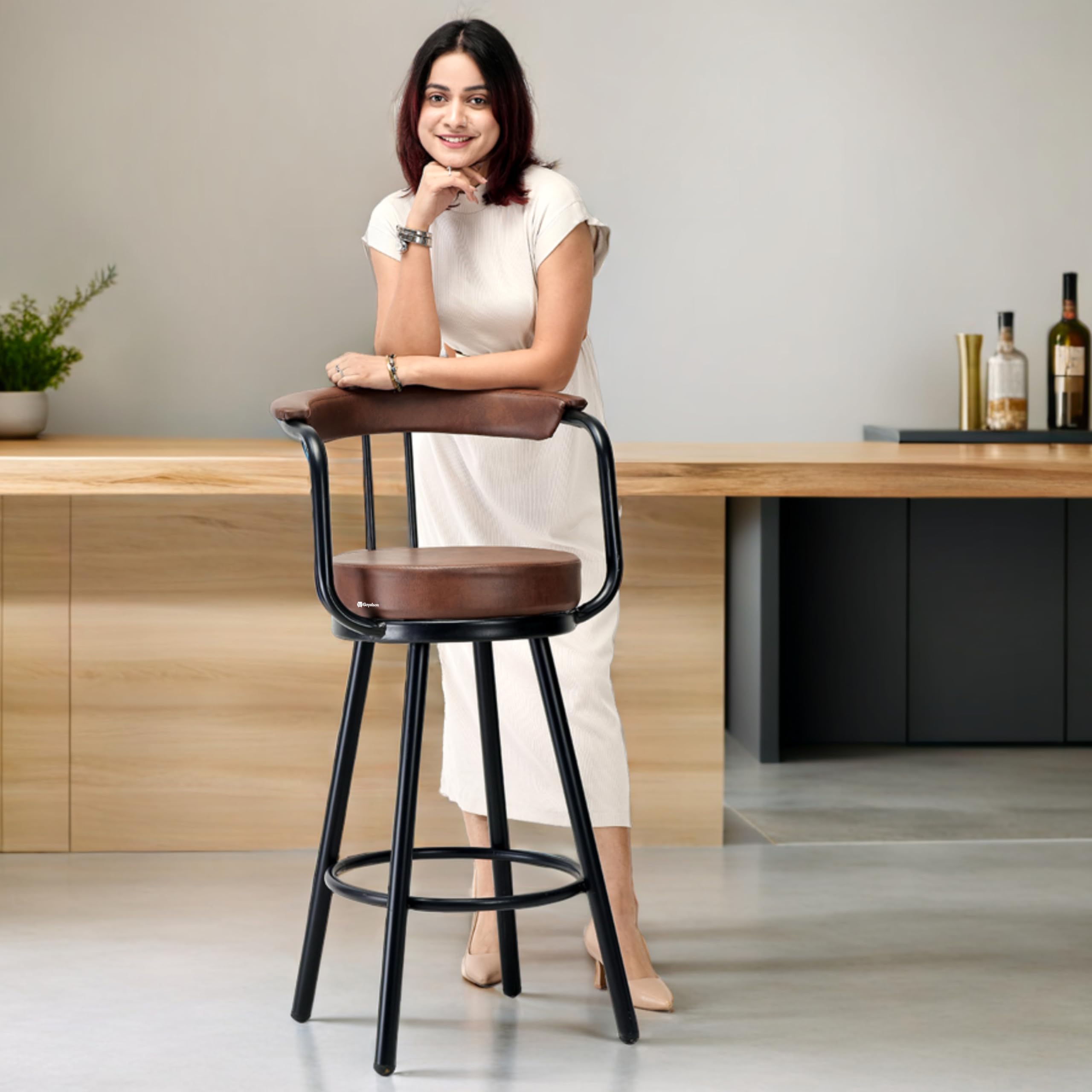 Goyalson Multipurpose Stool Chair For Home, Bar, Restaurant, Kitchen Or Lawn Garden Rest Chair With Cushion Seat