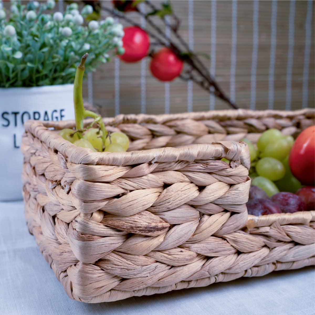 Rectangle Water Hyacinth Napkin Holders For Kitchen And Bathroom, Guest Towel Holder Tray For Bathroom, Handcrafted Flat Napkin