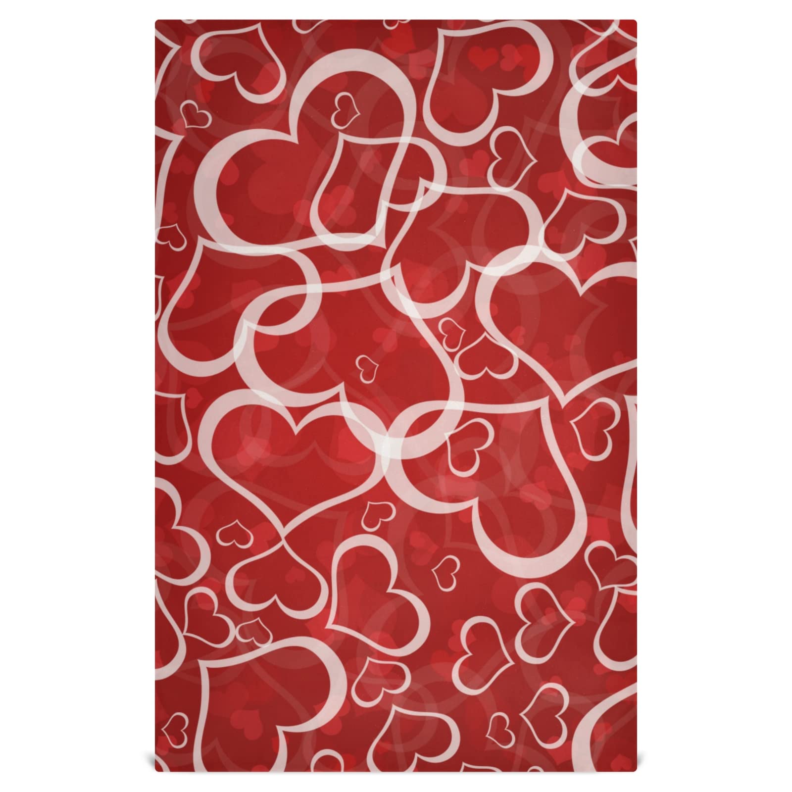Happy Valentine'S Day Red Love Heart Bath Hand Towel Red Pink Valentine'S Mothers Day Kitchen Dish Towels Rags 18X28 In Absorben