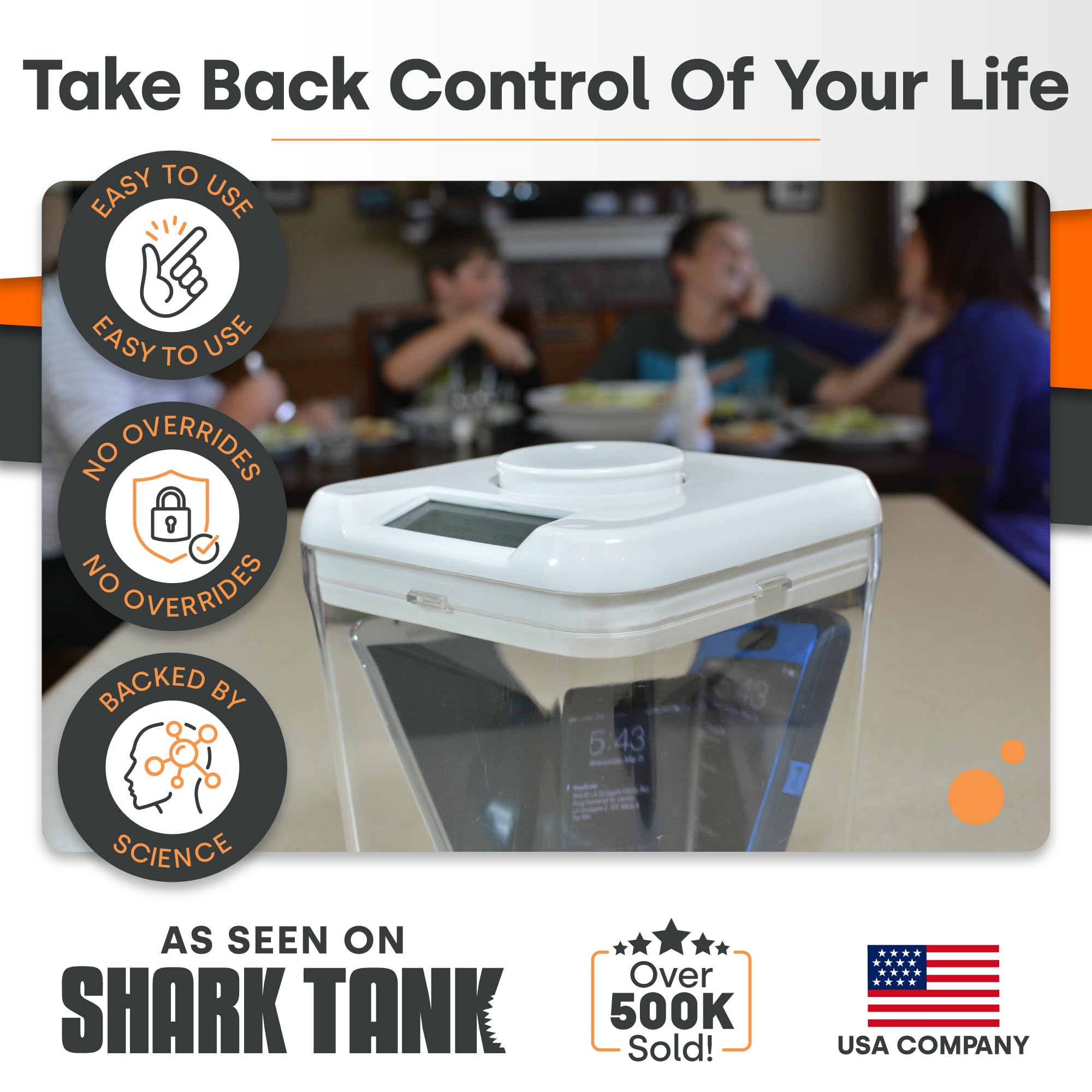 Kitchen Safe Time Locking Container (Xl), Timed Lock Box For Cell Phones, Snacks, And Other Unwanted Temptations (Blue Lid + 10.