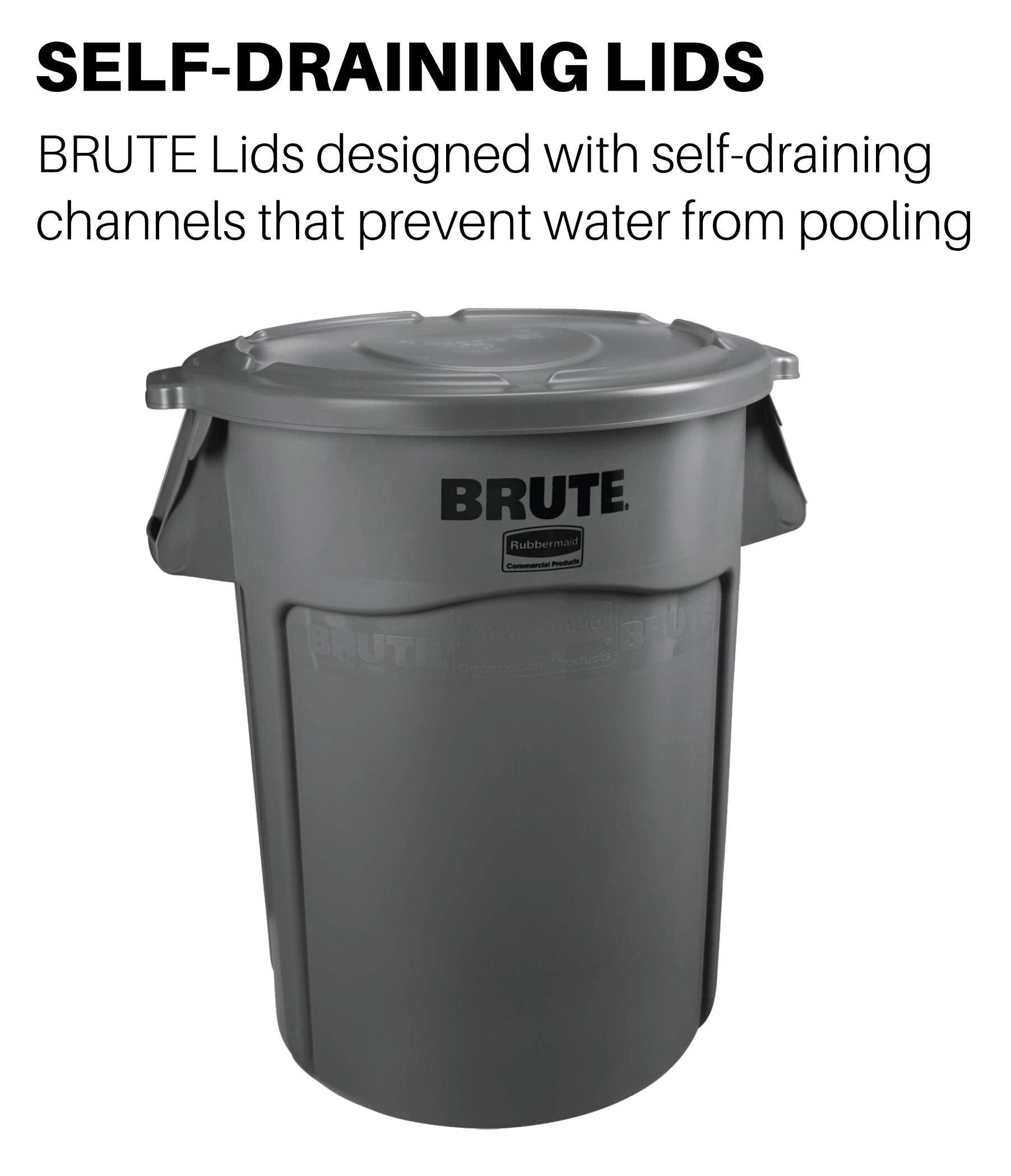 Rubbermaid Brute Can Lid For 20 Gallon, Flat Gray