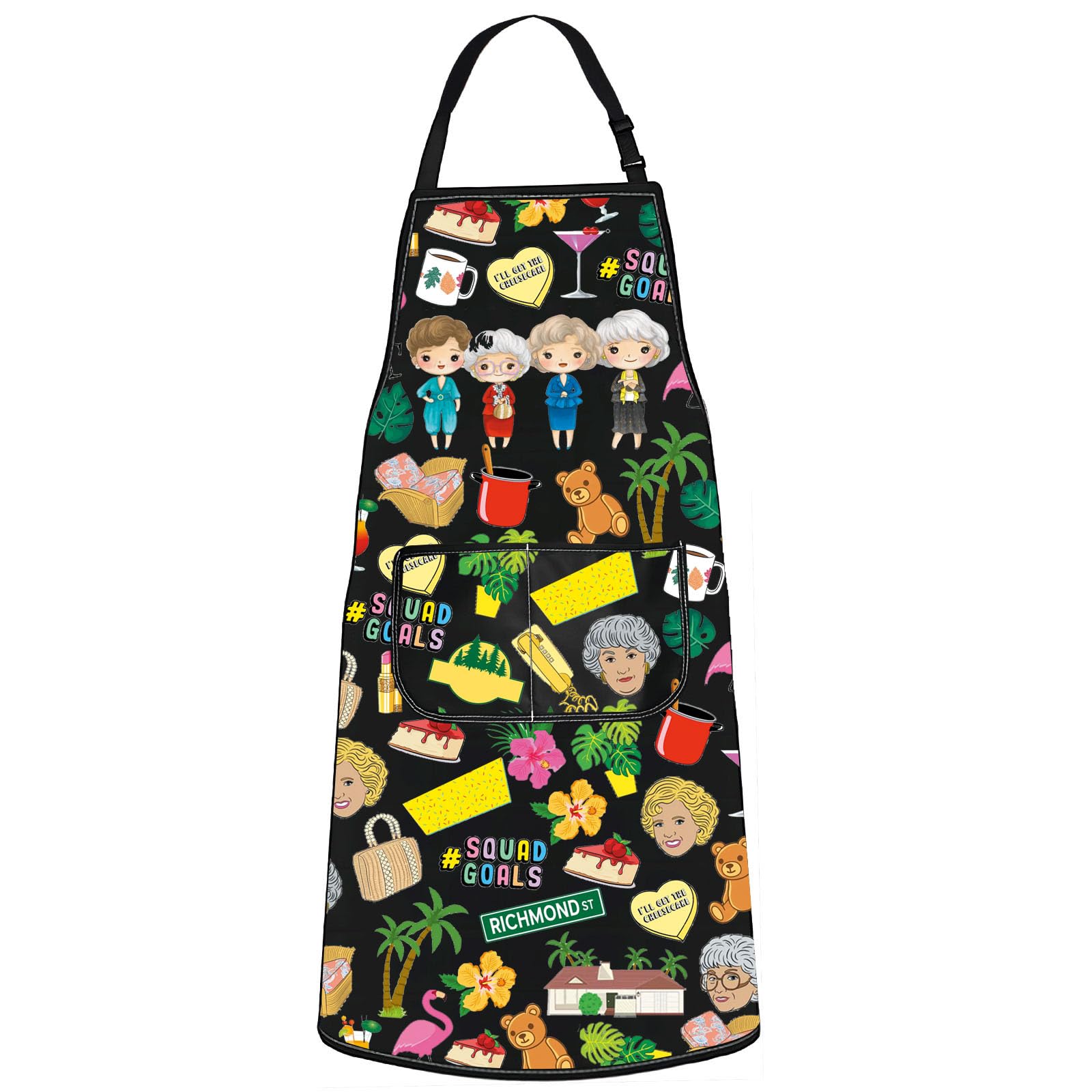 Wzmpa Golden Girl Kitchen Apron Blanche & Rose & Dorothy & Sophia Fans Gift Stay Golden Bbq Apron Bachelorette Parties Merch (Sq