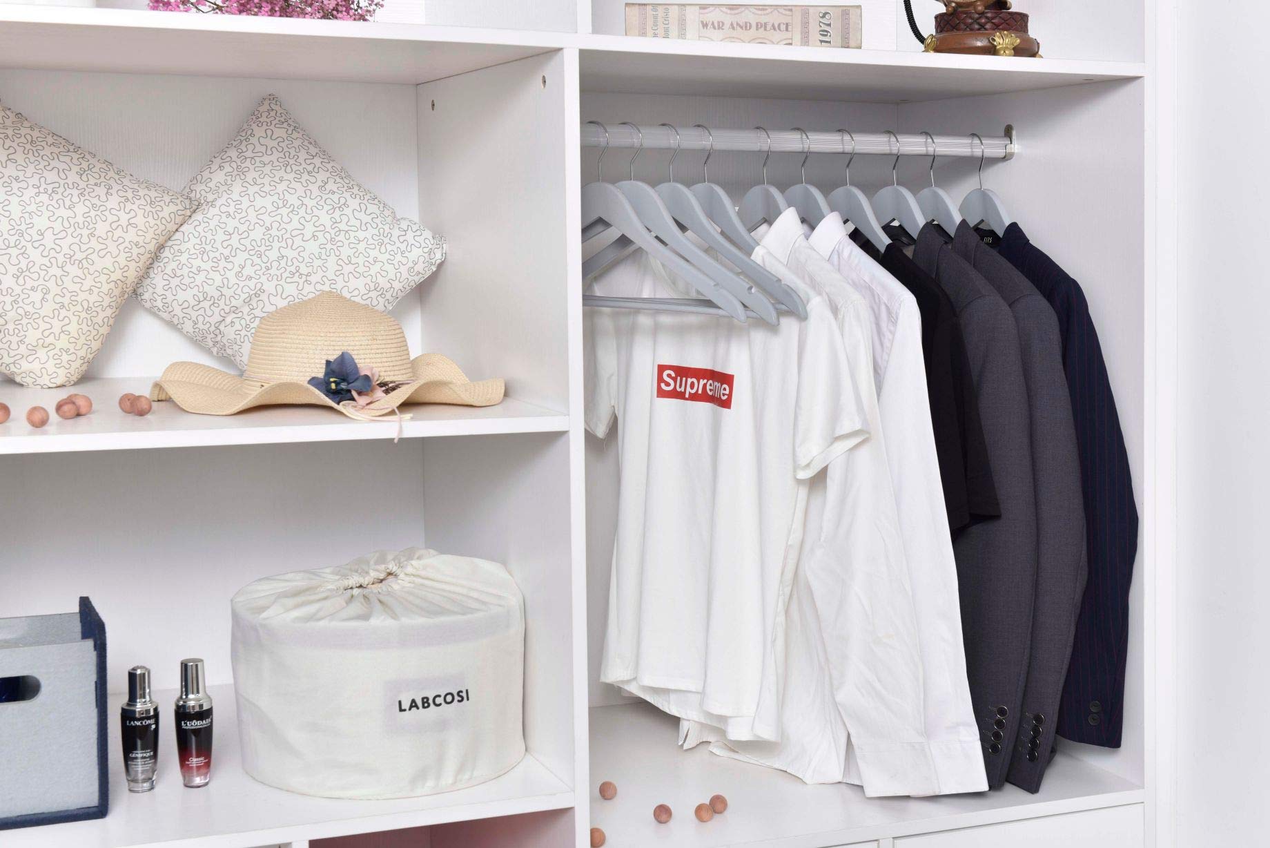 Quality Wooden Hangers - Slightly Curved Hanger Set Of 20-Pack - Solid Wood Coat Hangers With Stylish Chrome Hooks - Heavy-Duty