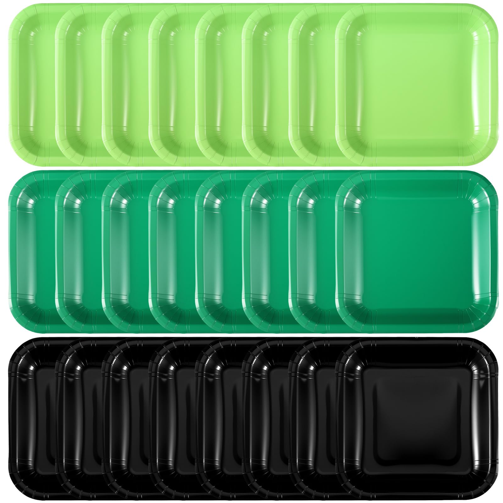 FoldTier 120 Pieces Green Party Theme Decorations Square Paper Plates Birthday Party Cake Dessert Plates(Green,9 Inch)