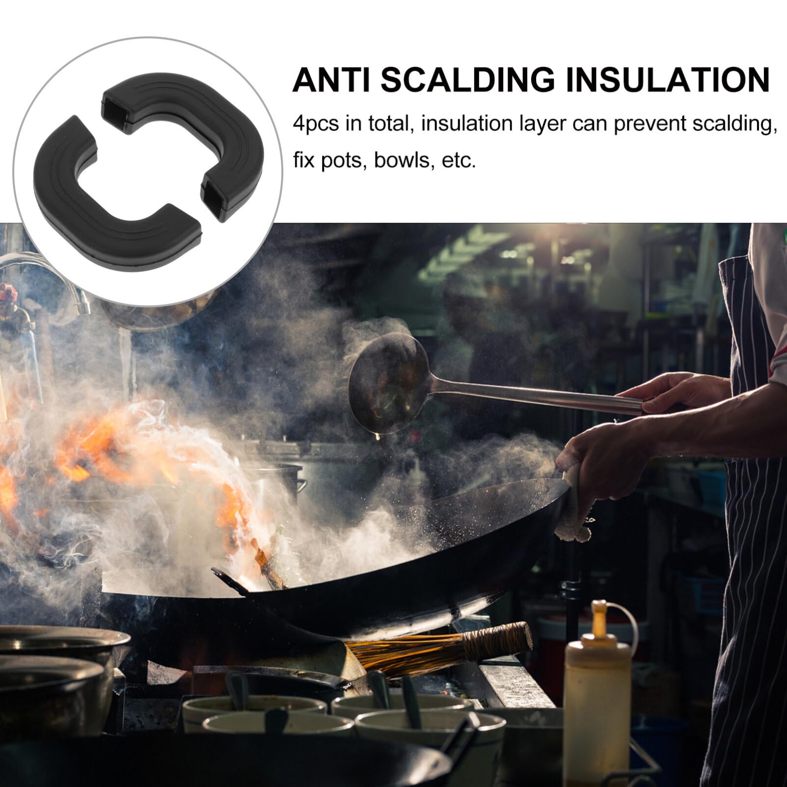 4Pcs Silicone - Scald Hot Handle Protectors Silicone Pot Holder Sleeve Cast Iron Skillet Handle Covers For Pans Skillets