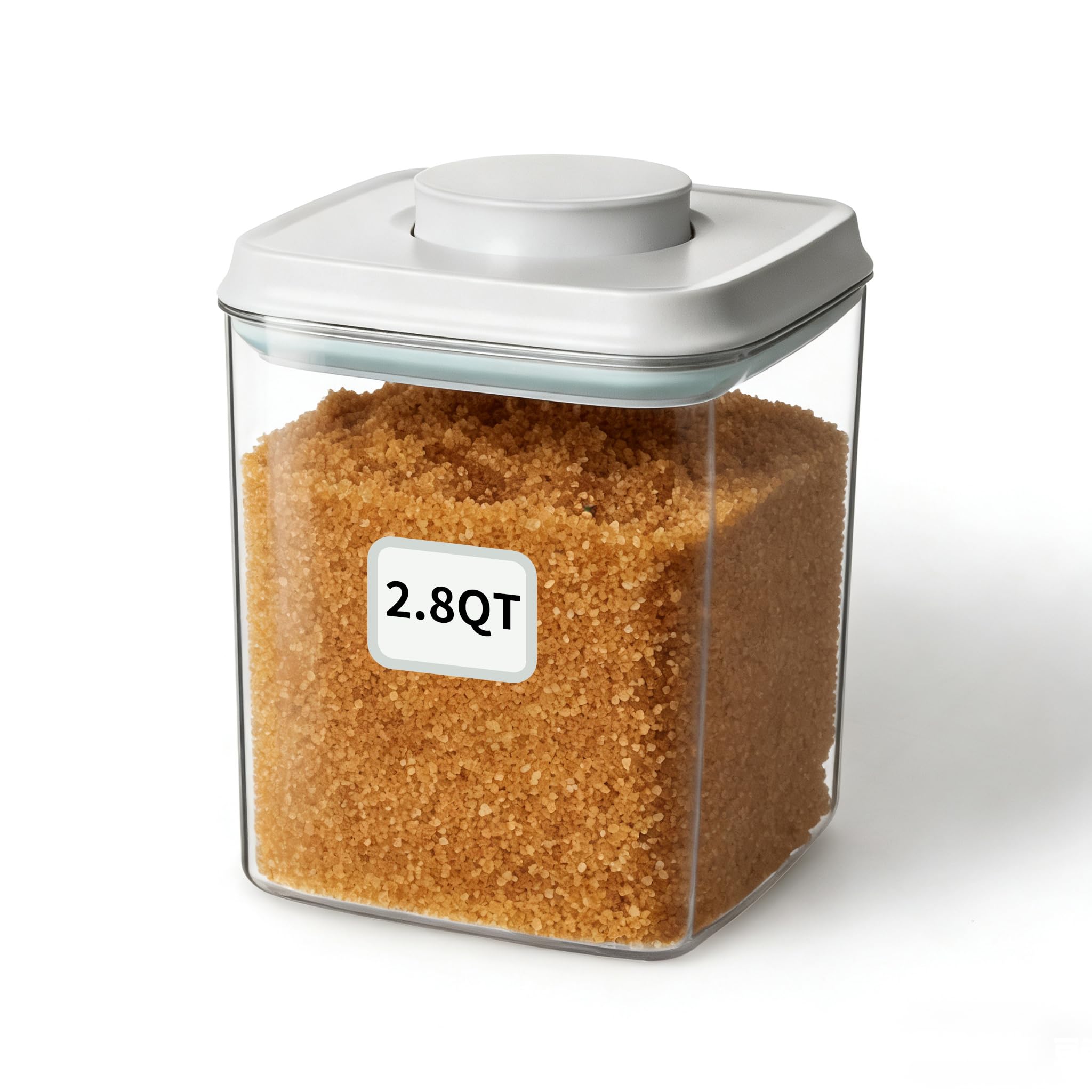 Food Storage Container with Lid, 2.8 Qt Airtight Pantry Canister, BPA-Free Plastic Flour Sugar Storage Container, One-Touch Pres