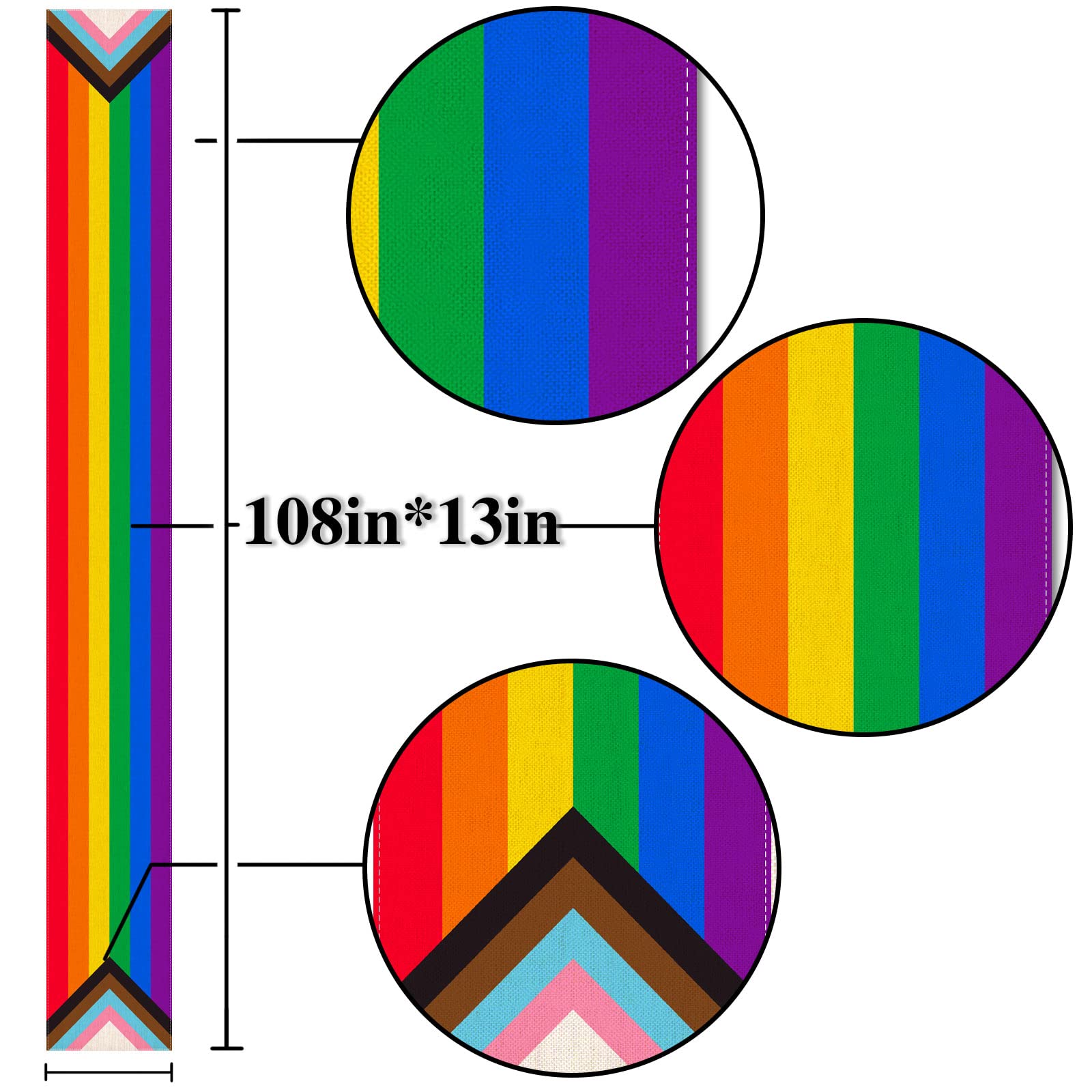 Nepnuser Rainbow Table Runner Rustic June Pride Month Lgbtq+ Party Decoration Linen Farmhouse Home Dining Room Kitchen Table Dec