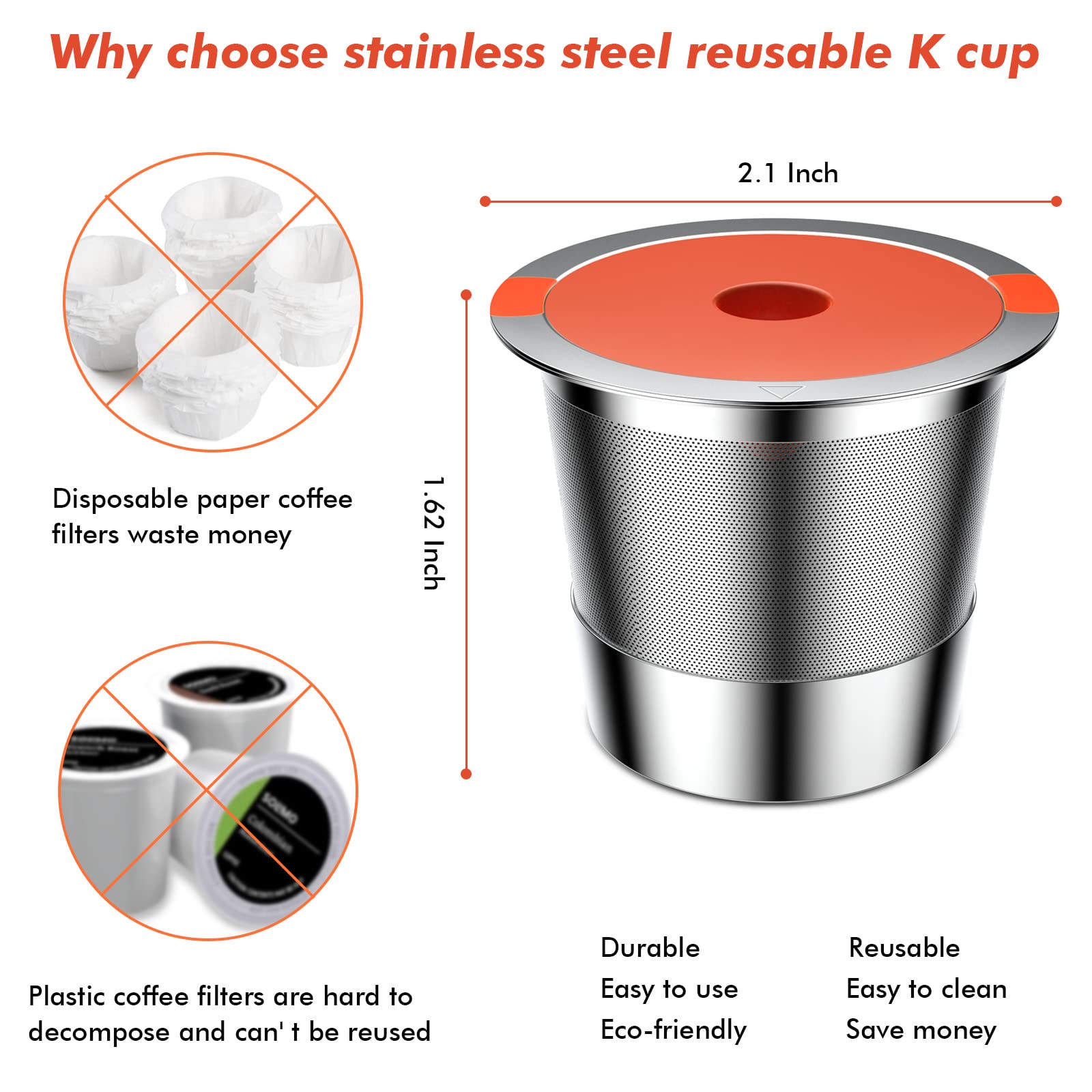 Reusable K Cups For Keurig | Keurig Reusable Coffee Pods Compatible With 1.0 And 2.0 Keurig Single Cup Coffee Maker Stainless St