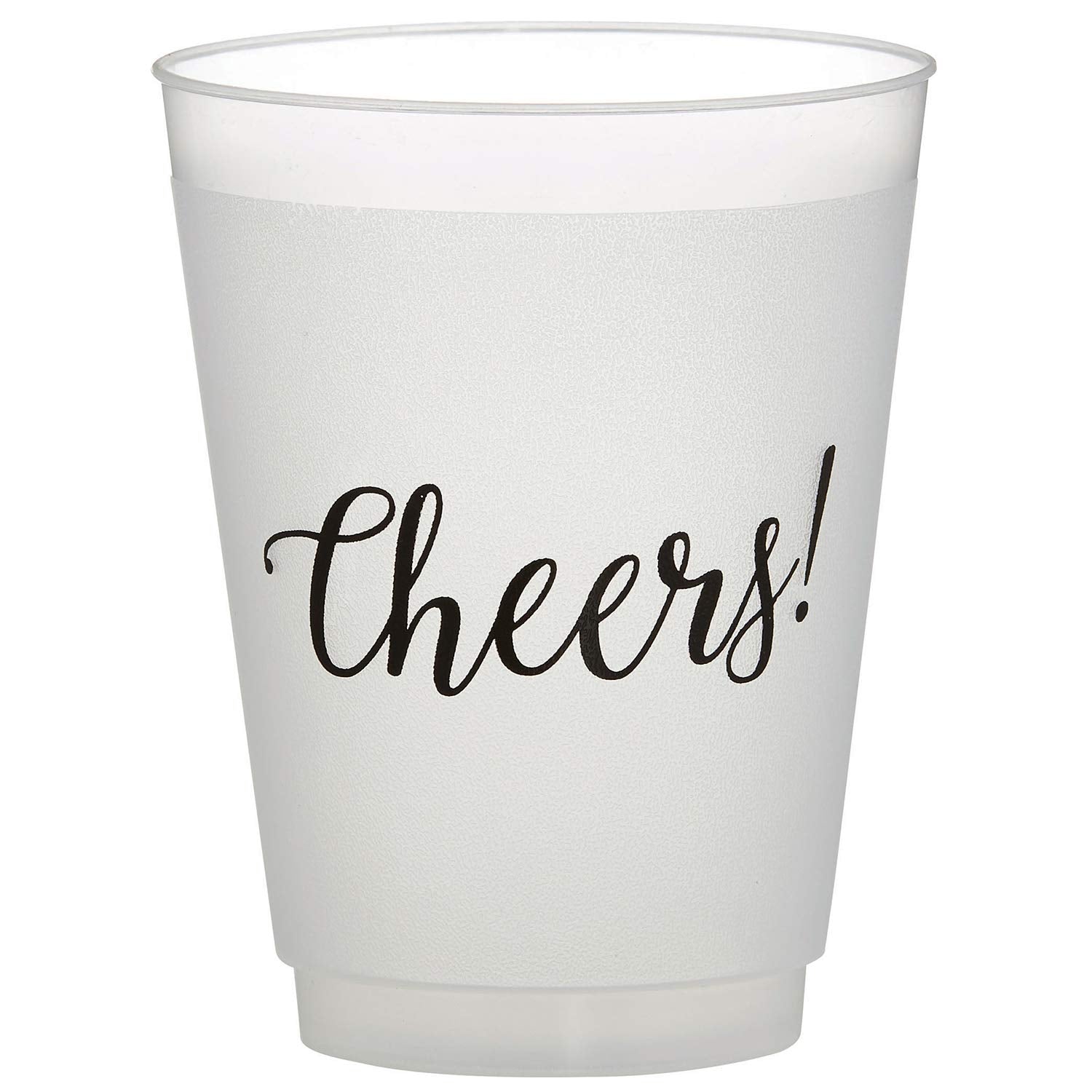 Santa Barbara Design Studio Wedding Party Cups 8-Count Reusable Bpa-Free Plastic Frost Cups, 16-Ounce, Cheers