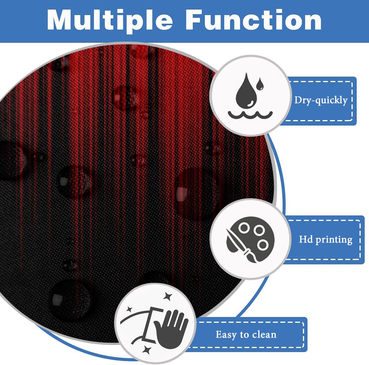 Aatter Red And Black Shower Curtain Ombre Mens Gothic Abstract Boho Adults Bright Stall Small Single Walk In Half Size Dorm Stan