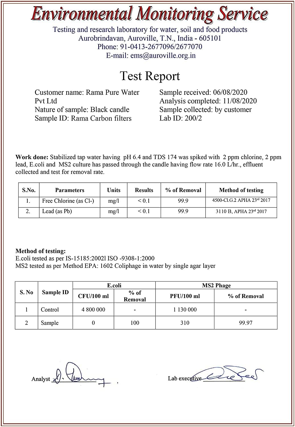 Rama Carbon Ultra-Fast Filtration Water Filter & Purifier Candle Pack of 6