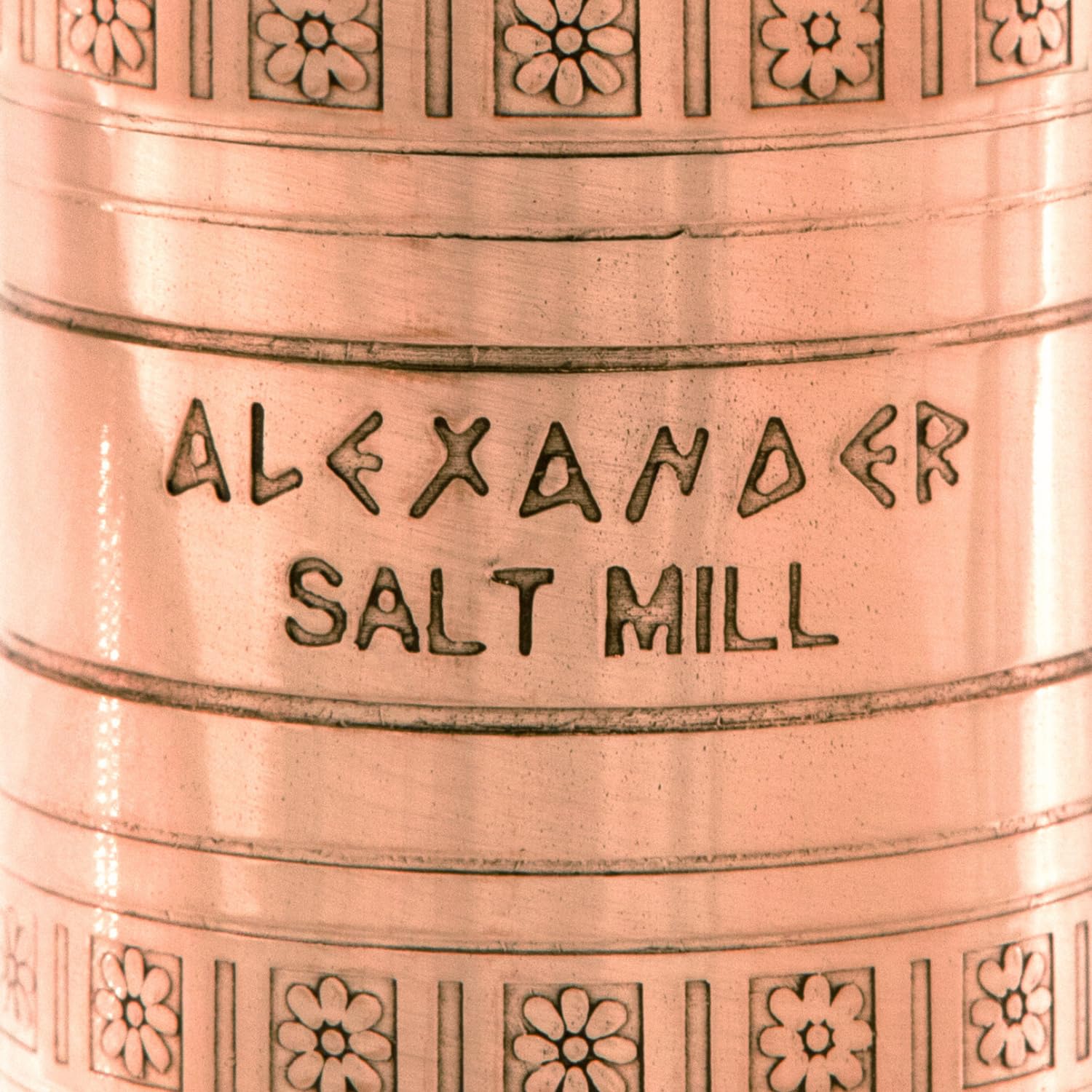 Alexander Home The Original Greek Salt Mill 8 Inch Tall | European Salt Mill Grinder With Crank Handle | Manual Salt Grinder | S