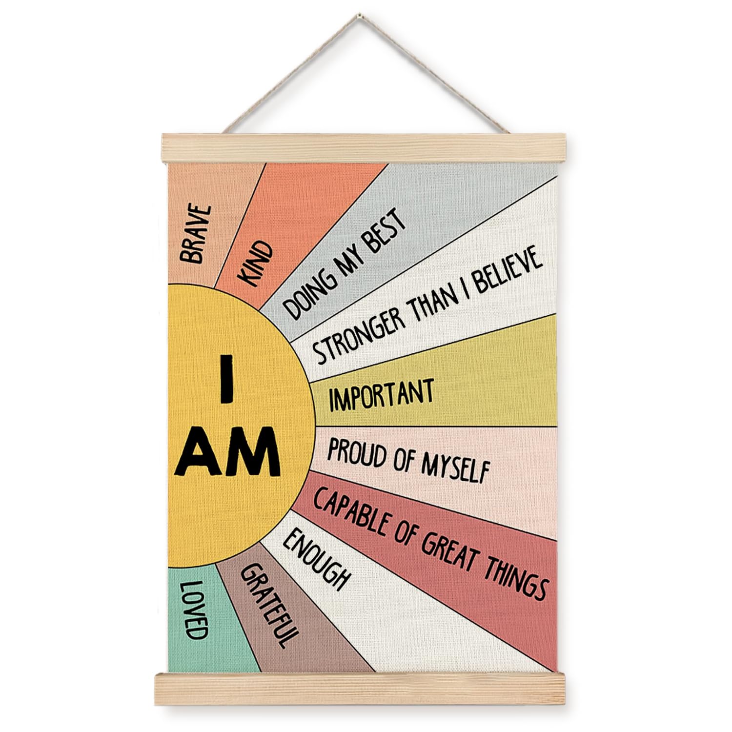 Supwhd Affirmation Wall Decor For Kids Boys Girls, I Am Kind I Am Brave Positive Affirmations Wall Decor, Affirmation Wall Art F
