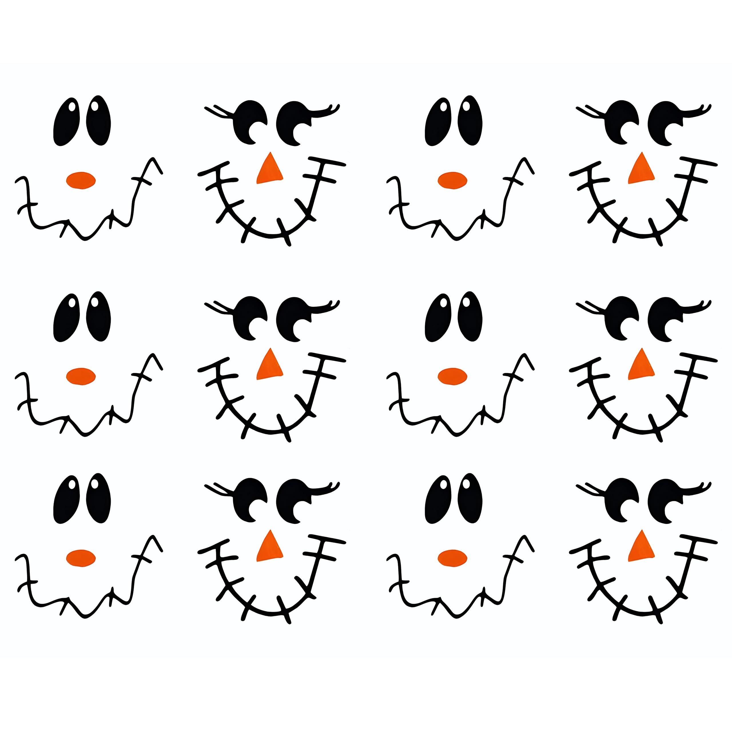 24 Pcs Scarecrow Vinyl Decals Scarecrow Faces Diy Craft Vinyl Art Stickers, Scarecrow Wall Decals Stickers Halloween Fall Thanks