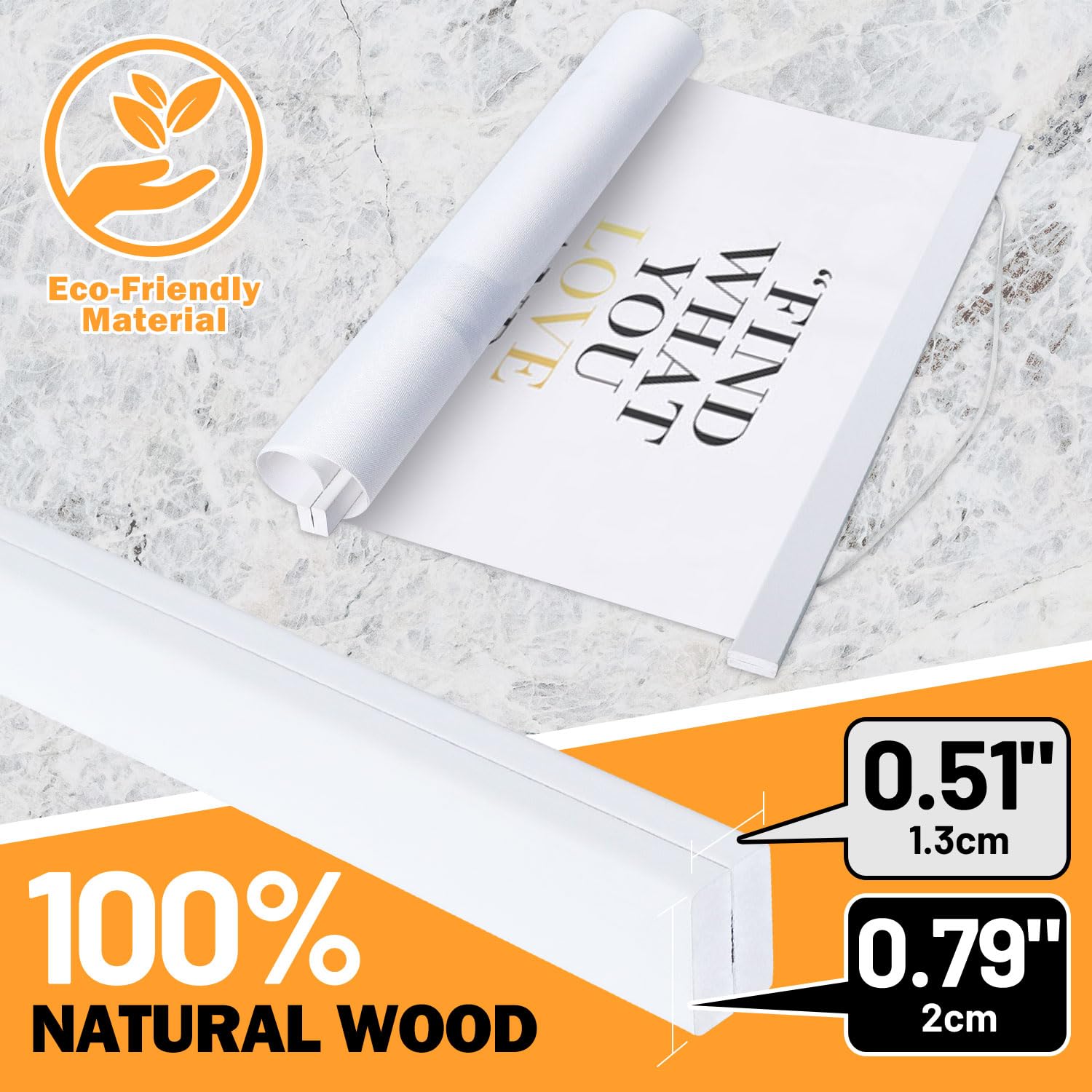 Benjia 40X27 40X30 40X20 Poster Frame, Magnetic Light Wood Wooden Frame Hanger For Photo Picutre Canvas Artwork Art Print Wall H