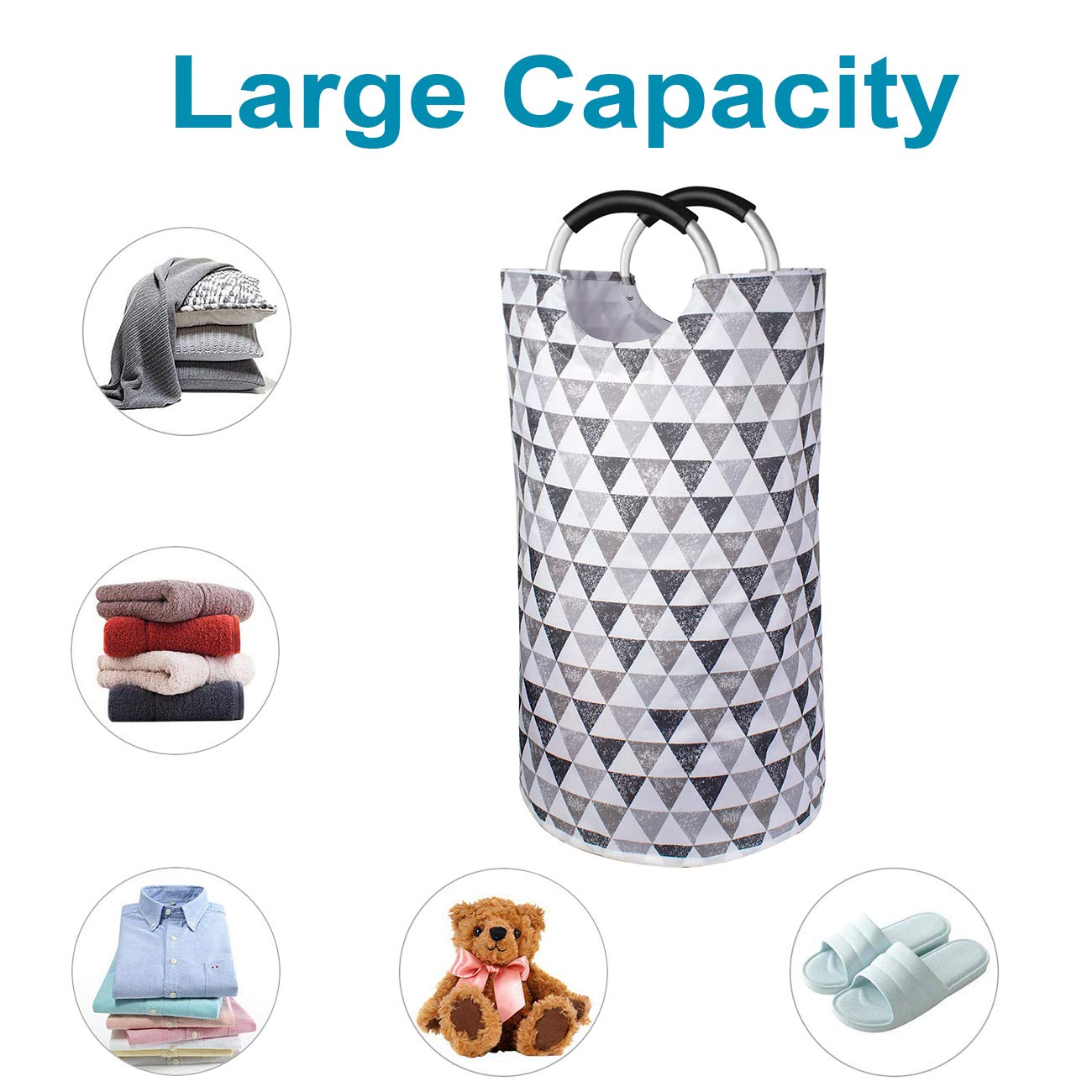 Dalykate Large Laundry Basket 82L Collapsible Oxford Fabric Laundry Hamper Foldable Clothes Laundry Bag with Handles Waterproof Washing Bin Portable Dirty Clothes Basket for College Dorm  Family