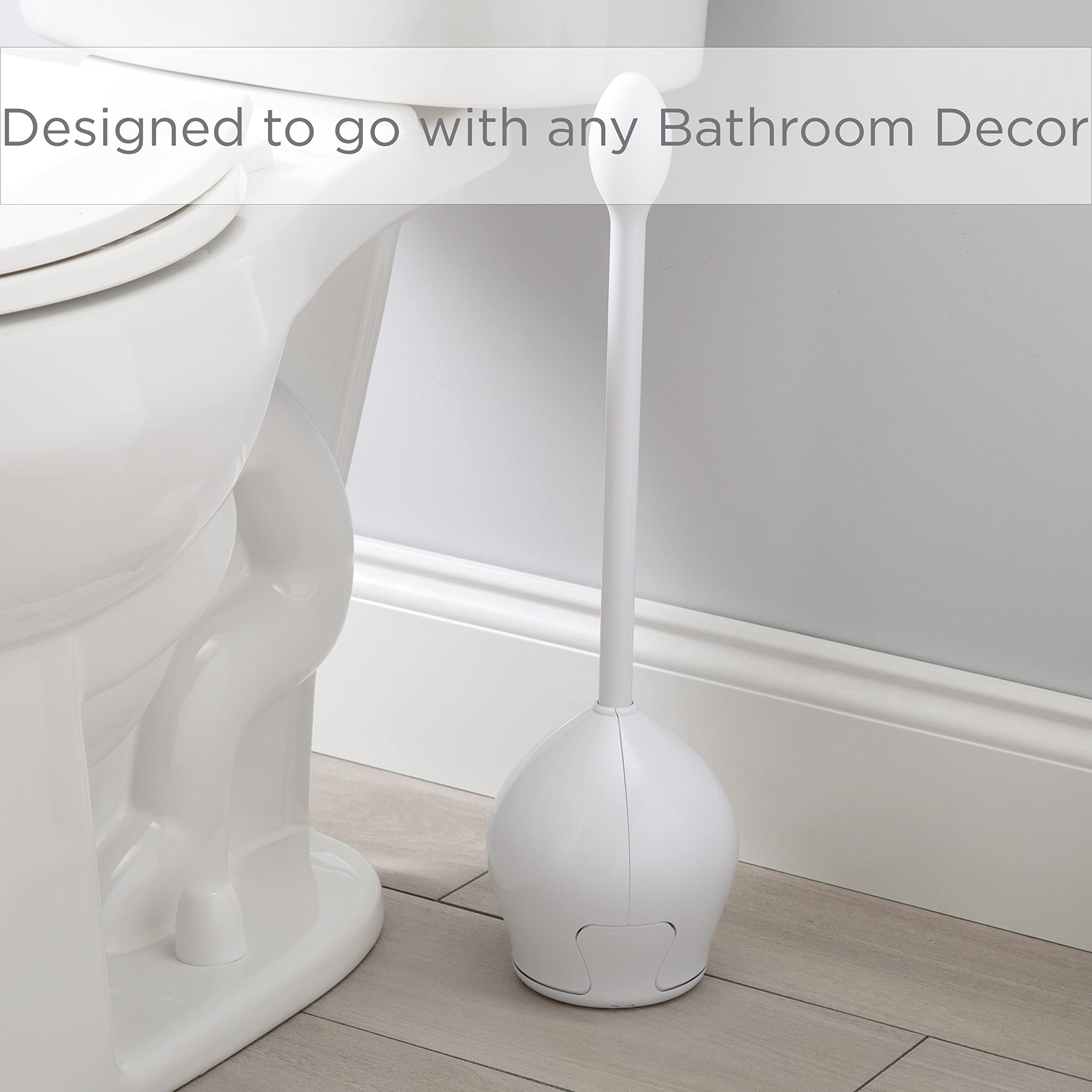 Bath Bliss Tulip Toilet Bowl Brush | Self Closing And Opening | Durable 360 Bristle | Bathroom Cleaning | 1 Pack | White