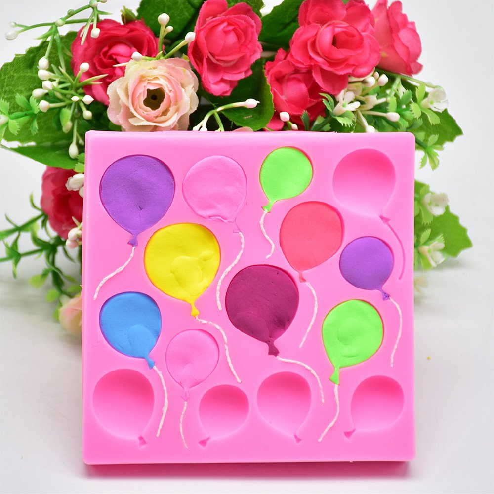 2 Pcs Air Balloon Silicone Molds For Christening Baby Shower Party Fondant Candy Making Chocolate Mold Desserts Ice Cube Gum Cla
