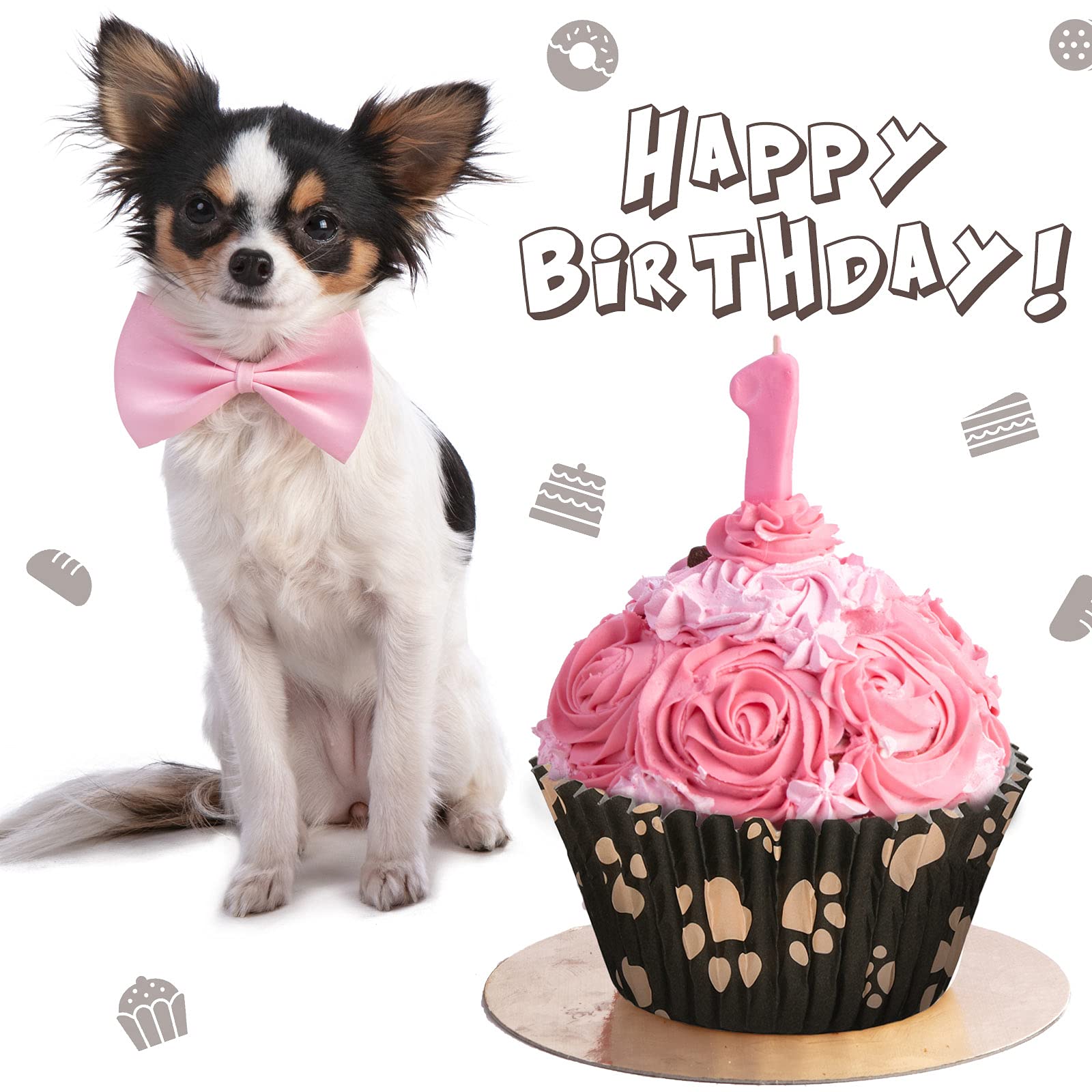 600 Pieces Paw Bone Print Cupcake Liners Puppy Cupcake Holders Dog Theme Cupcake Wrappers Nonstick Baking Cups Paper Muffin Cake
