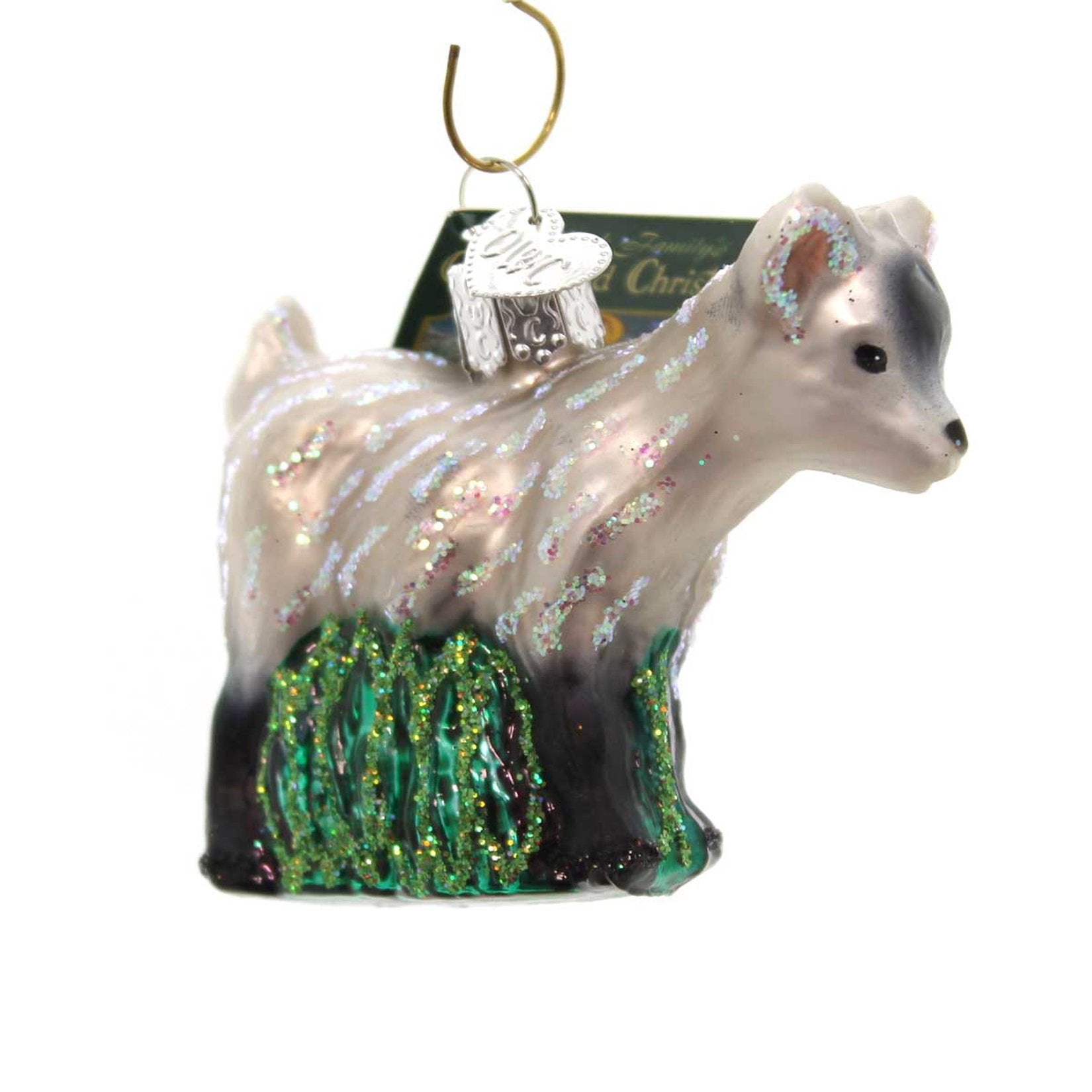 Old World Christmas Ornaments Farm Animals Glass Blown Ornaments for Christmas Tree, Pygmy Goat