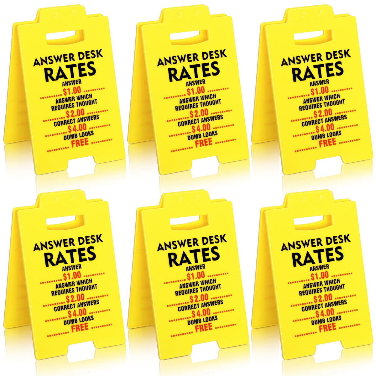 Answer Question Desk Rates Memorywuu 6 Pcs Funny Office Cubicle Decor Answer Desk Rates Signs 6.3 ...