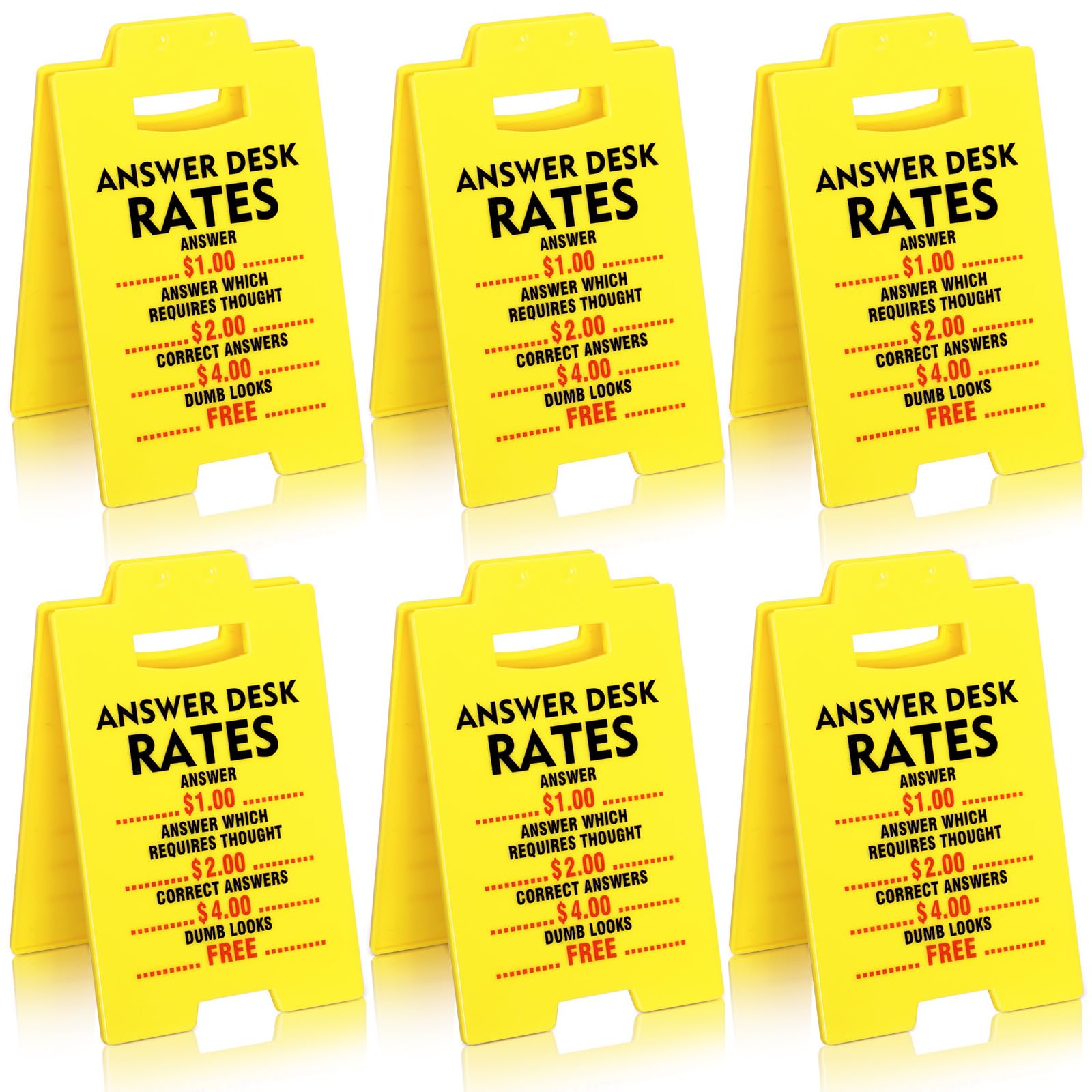 Memorywuu 6 Pcs Funny Office Cubicle Decor Answer Desk Rates Signs 6.3 Inch Team Office Gag Gifts for Coworker Teammate Employee