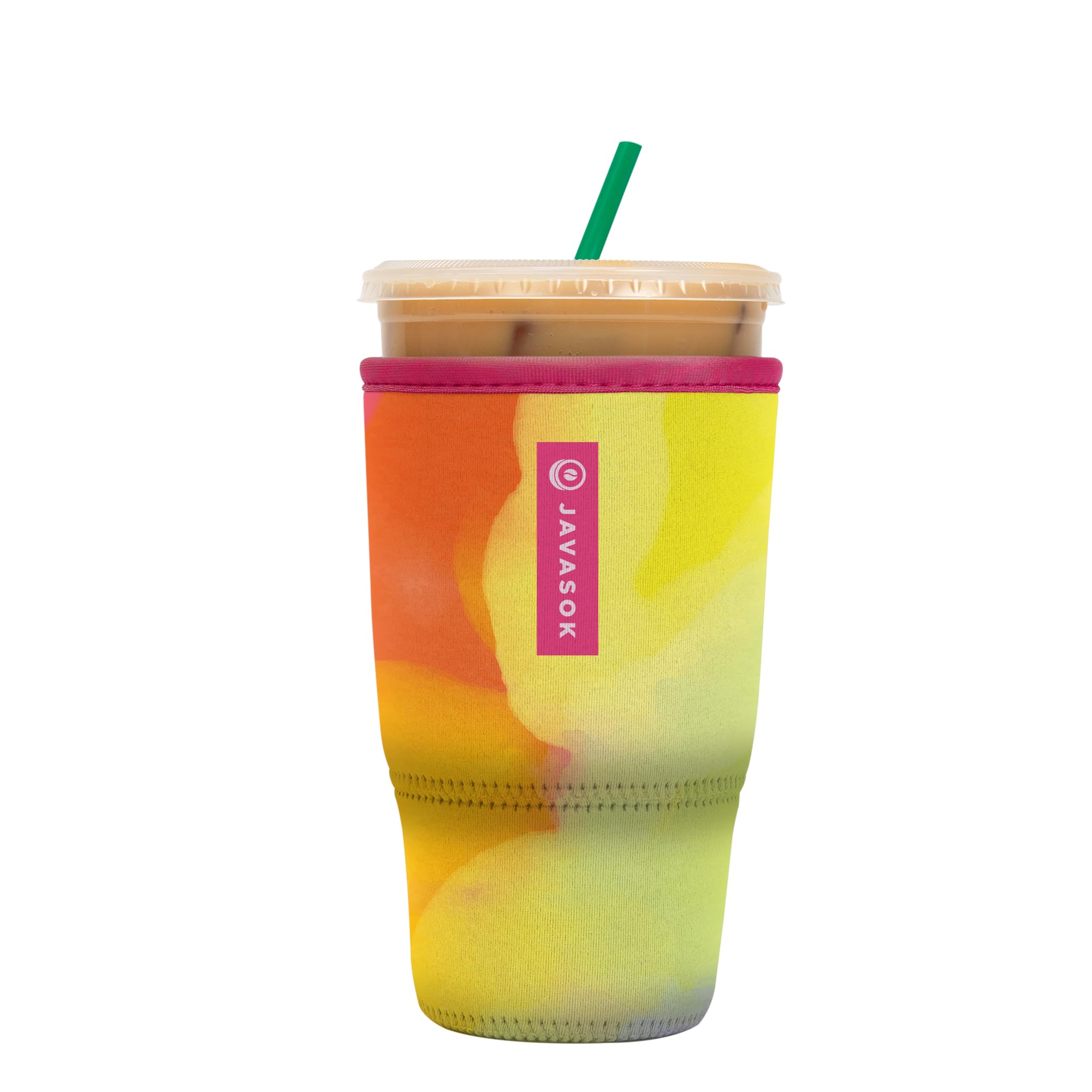 Sok It Java Sok Iced Coffee & Cold Soda Insulated Neoprene Cup Sleeve (Color Burst, Large: 30-32oz)