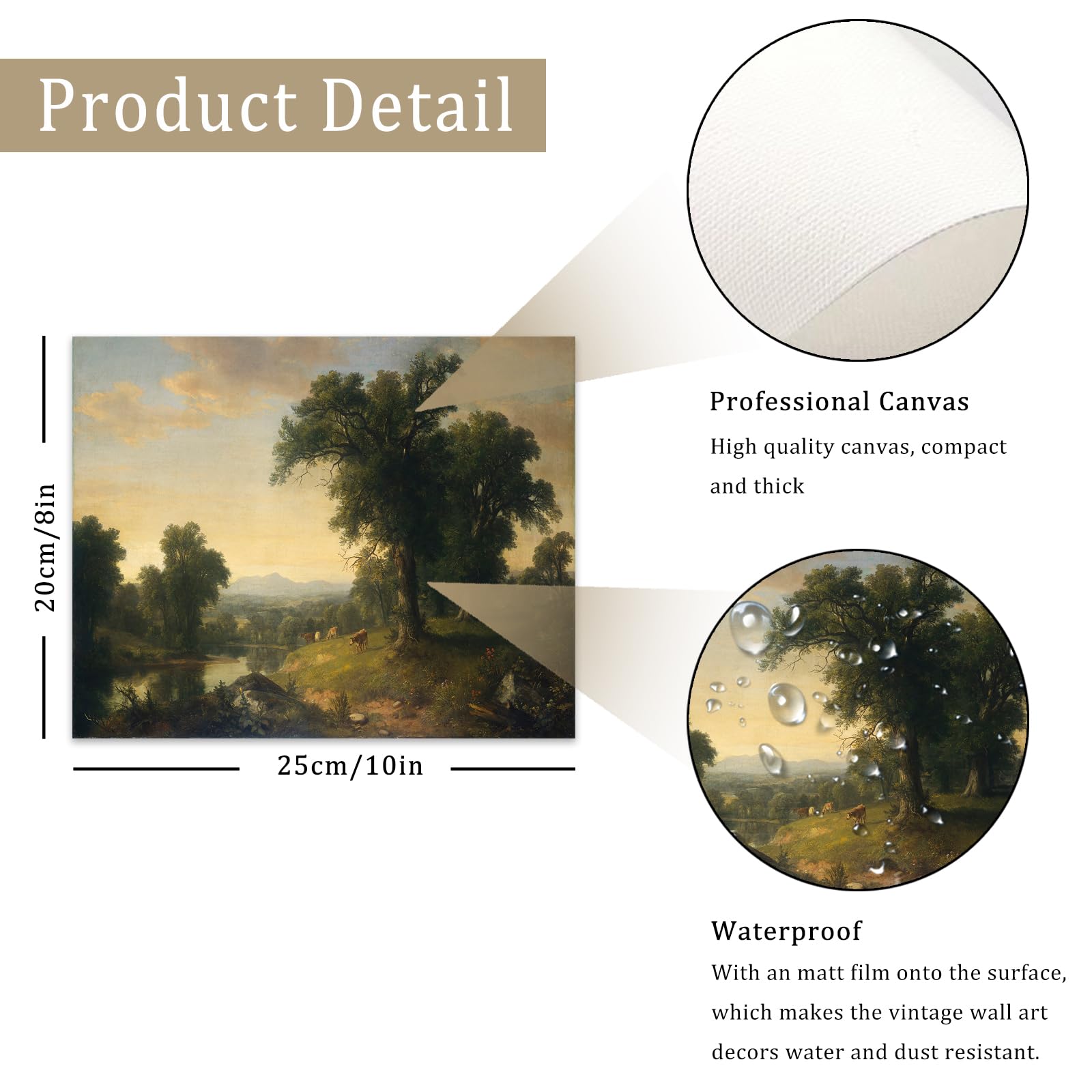 Vintage Wall Art Prints For Living Room, Farmhouse Landscape Wall Decor, Rustic Summer Country Canvas Prints Vintage Oil Paintin