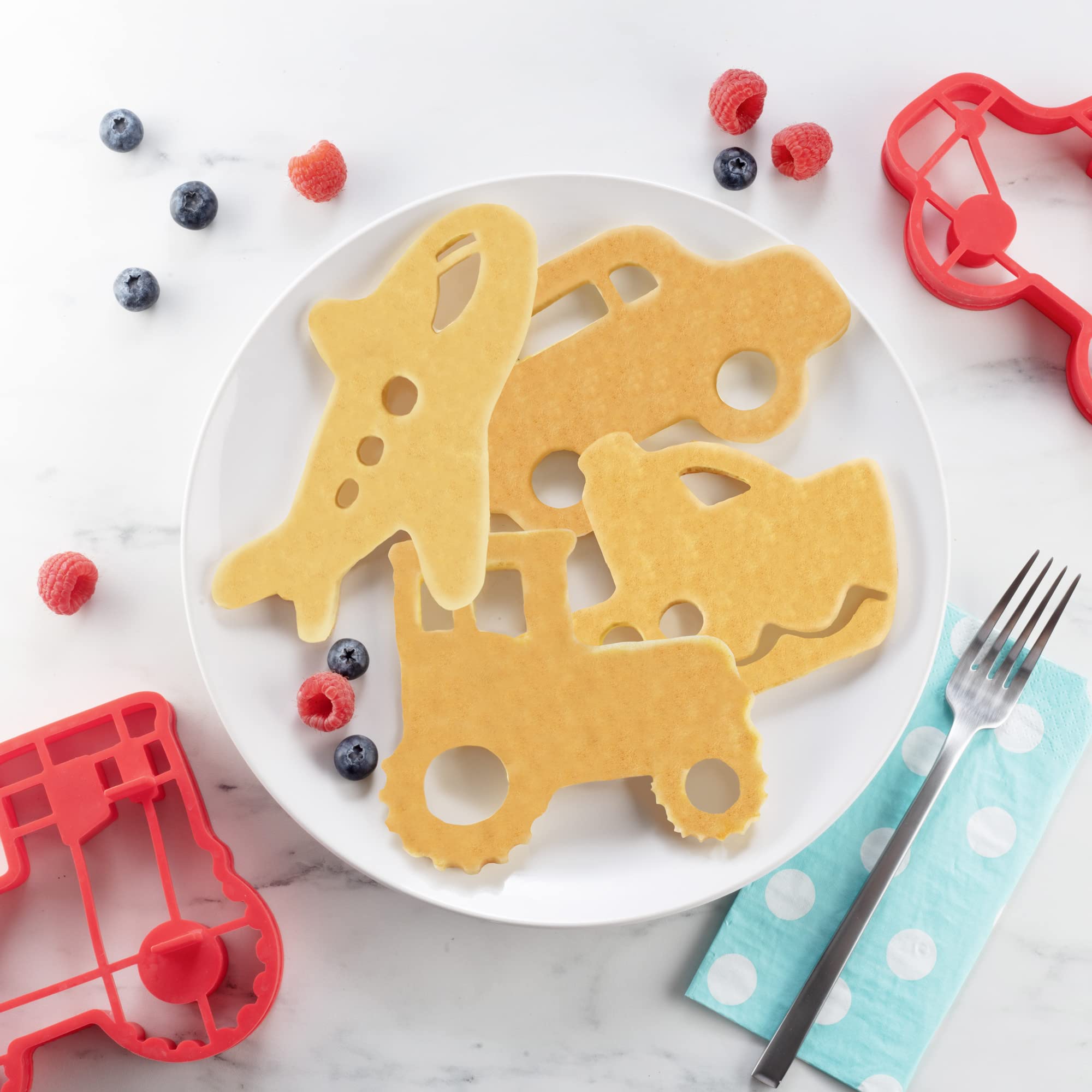 Pancake And Egg Molds - Transportation- 4 Pack, Reusable Silicone Pan Cake Non Stick Shaper Cooking Rings, Fda Food Grade, Dishw