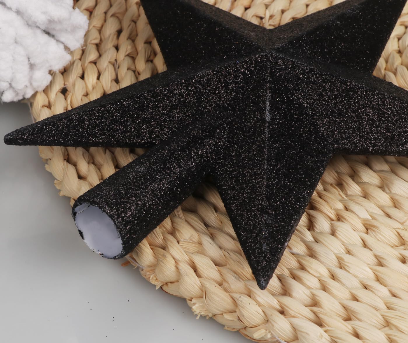 YYCRAFT Glitter Star Tree Topper Christmas Decoration-4 Inch,Black
