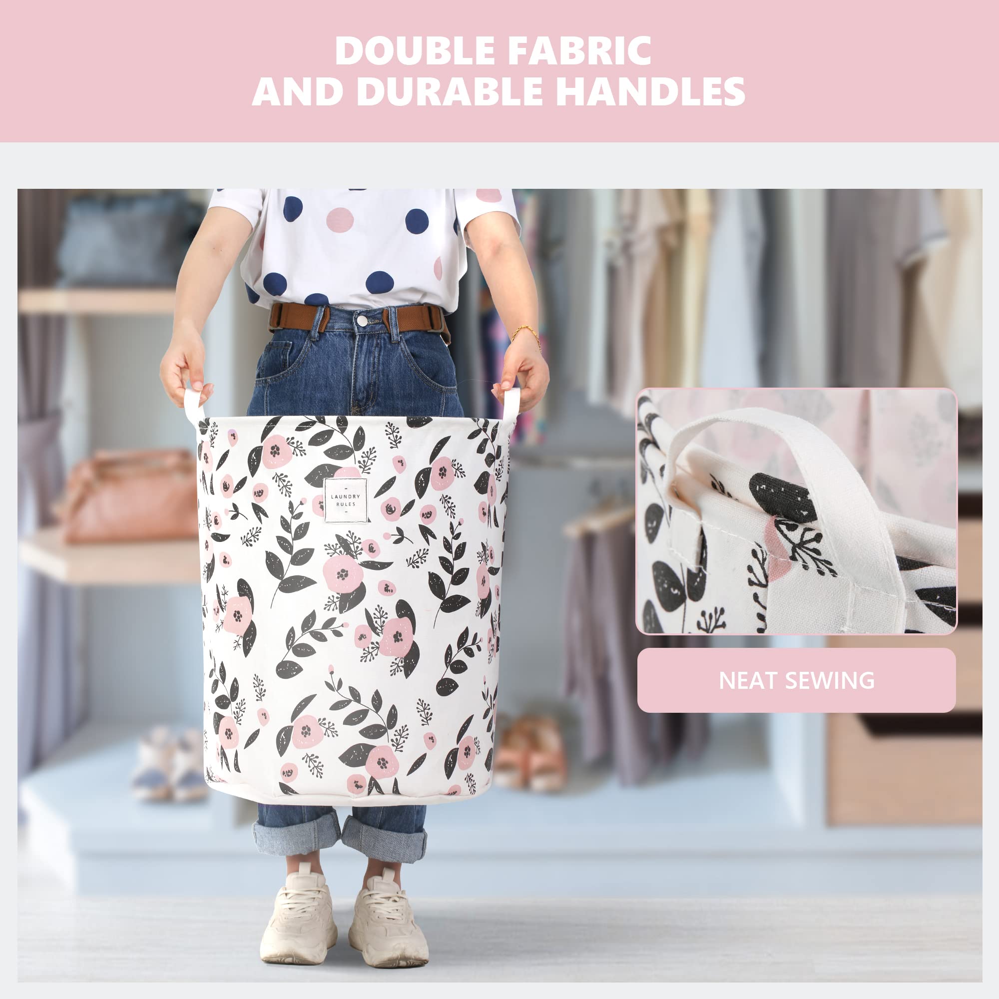 Large Foldable Laundry Basket Hamper Holder Portable Tall Collapsible Laundry Hamper Nusery Storage Basket Bin With Handles, Can