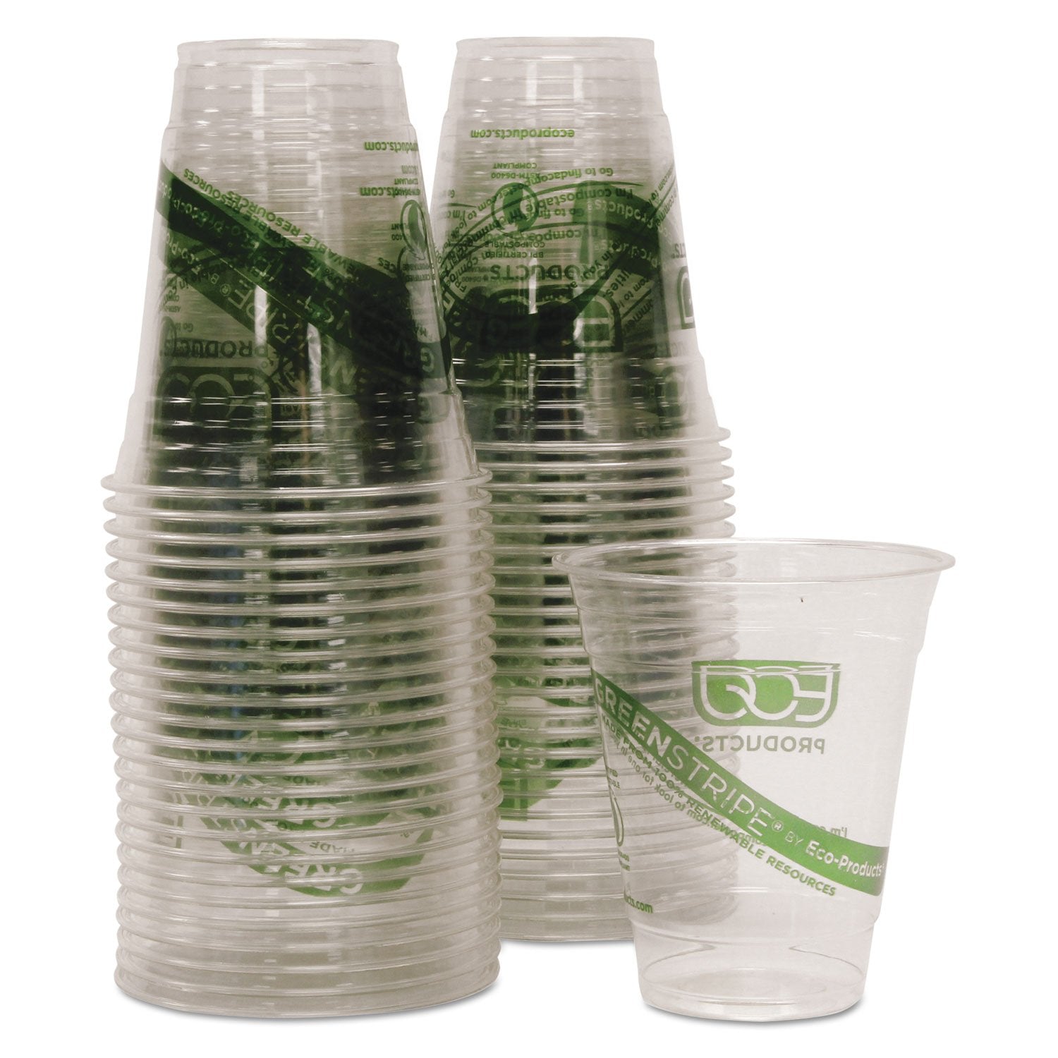 Eco-Products Epcc12Gspk Greenstripe Renewable & Compostable Cold Cups Convenience Pack- 12Oz., 50/Pk (Ecoepcc12Gspk)