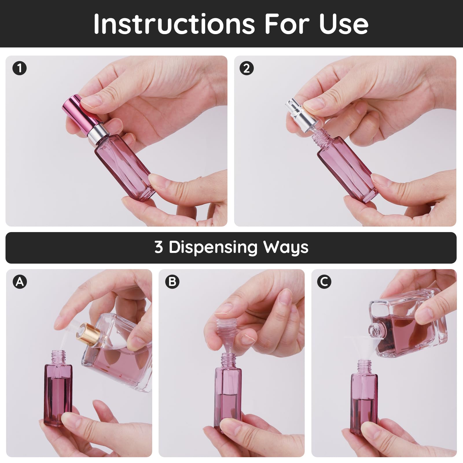 Segbeauty 5Pcs 10Ml Perfume Travel Refillable, Mini Cologne Perfume Bottles Empty, Portable Atomizer Sprayer For Perfume Travel