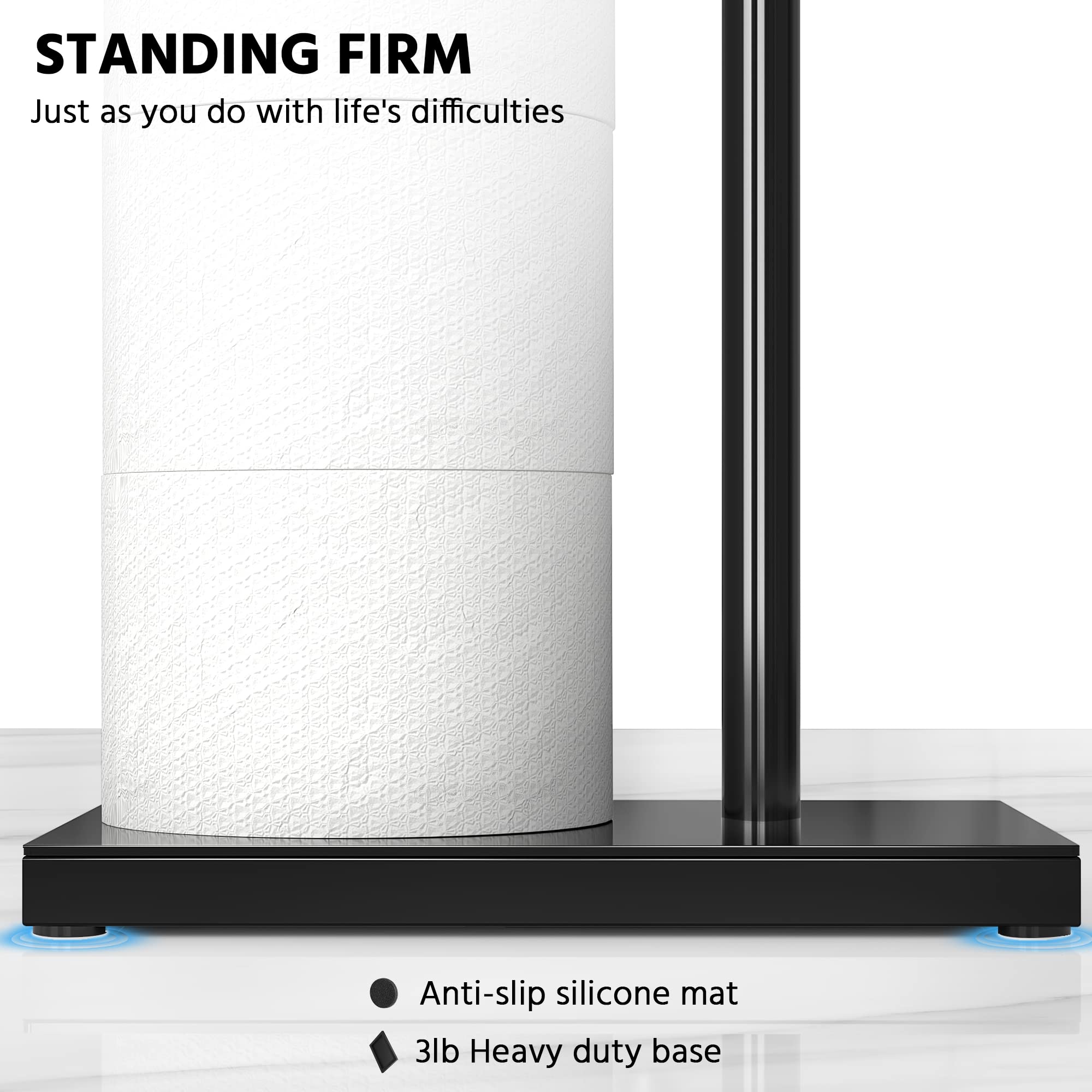 CISILY Black Toilet Paper Holder Stand with Storage Shelf  Free Standing Toilet Paper Roll Holders  Bathroom Toliet Tissue Holder Accessories Essentials