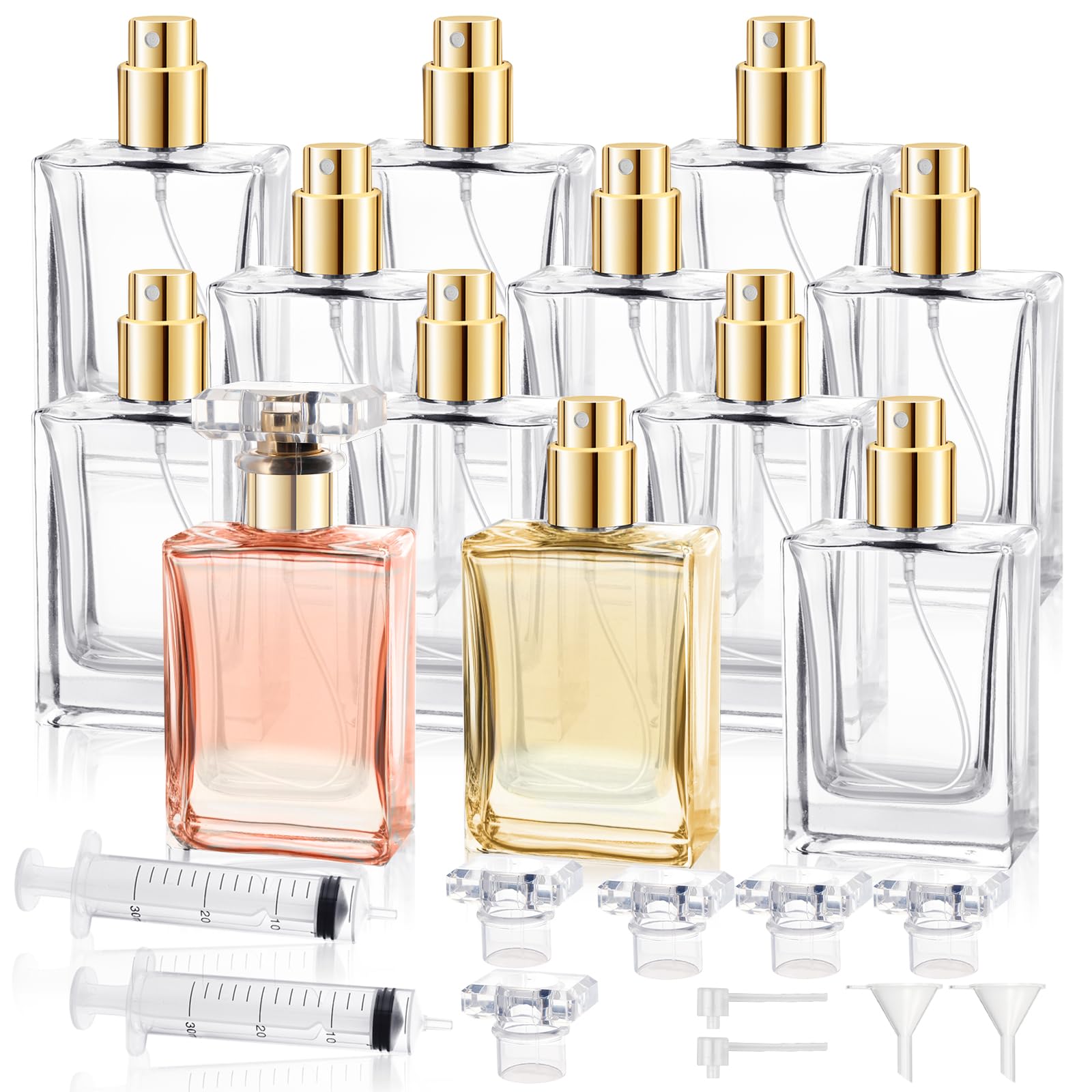 12 Pack 10oz Glass Perfume Bottles, Refillable Spray Atomizer for Travel