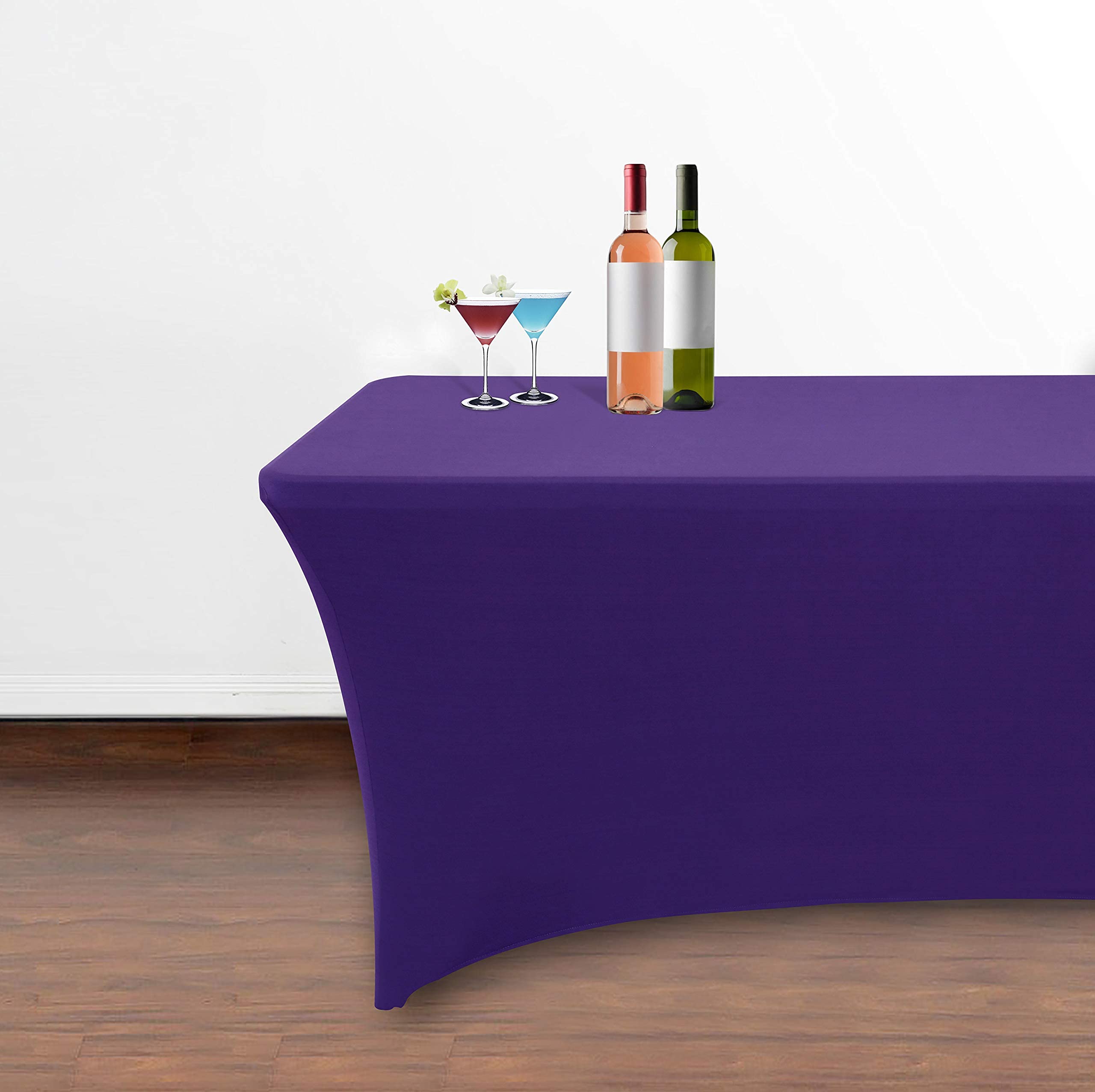 Obstal 6Ft Spandex Table Cover For Standard Folding Tables - 2 Pack- Rectangular Fitted Tablecloth For Halloween Party Holiday D