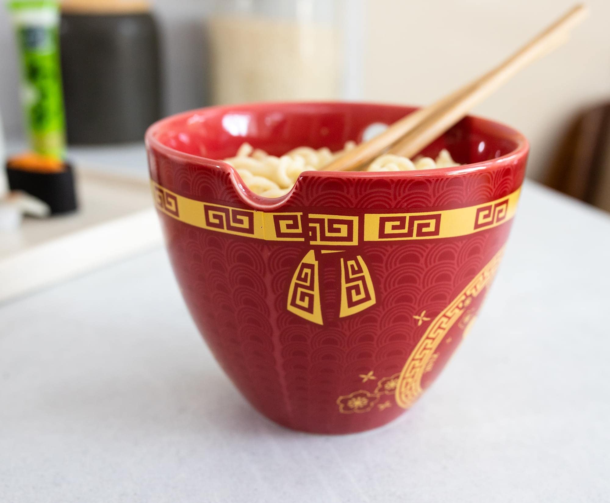 Boom Trendz Year Of The Rat Chinese Zodiac Ceramic Dinnerware Set | Includes 16-Ounce Ramen Noodle Bowl And Wooden Chopsticks As