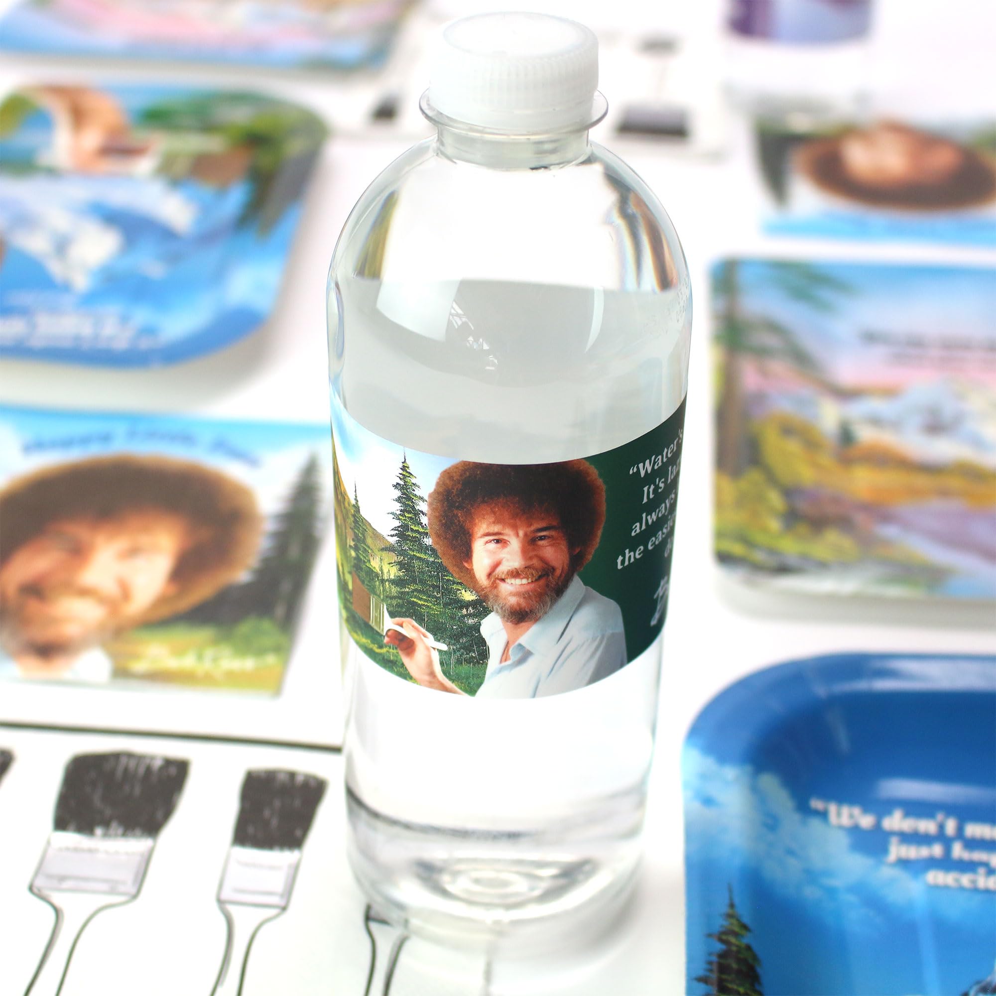 Prime Party Bob Ross Party Supplies (Deluxe) Classic Birthday Party Pack, 82 Piece Set