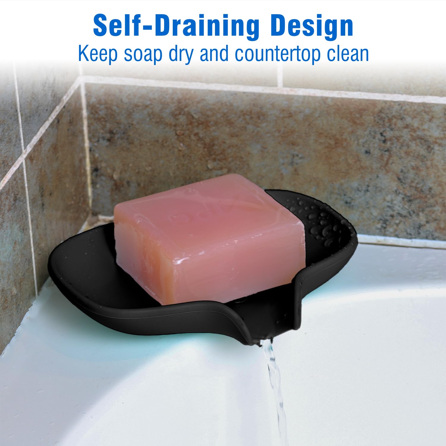 Aimaiaimai 3 Pack Soap Dish, Soap Dishes For Bathroom, Shower, Silicone Soap Bar Holder, Soap Tray For Kitchen, Bpa-Free, Dishwa