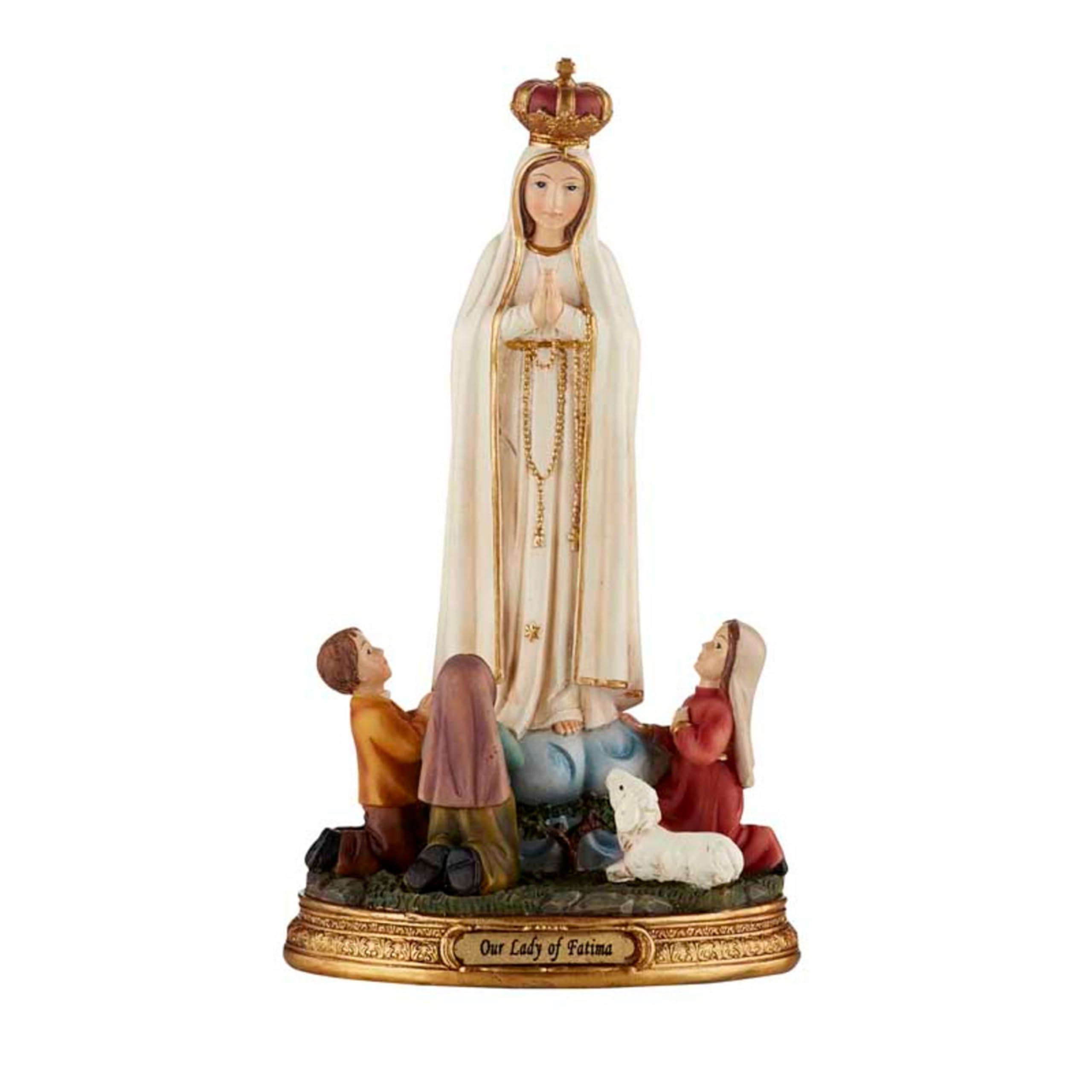 CB Avalon Gallery 100th Anniversary Edition Crowned Our Lady of Fatima Figurine, 8-Inch, with Children