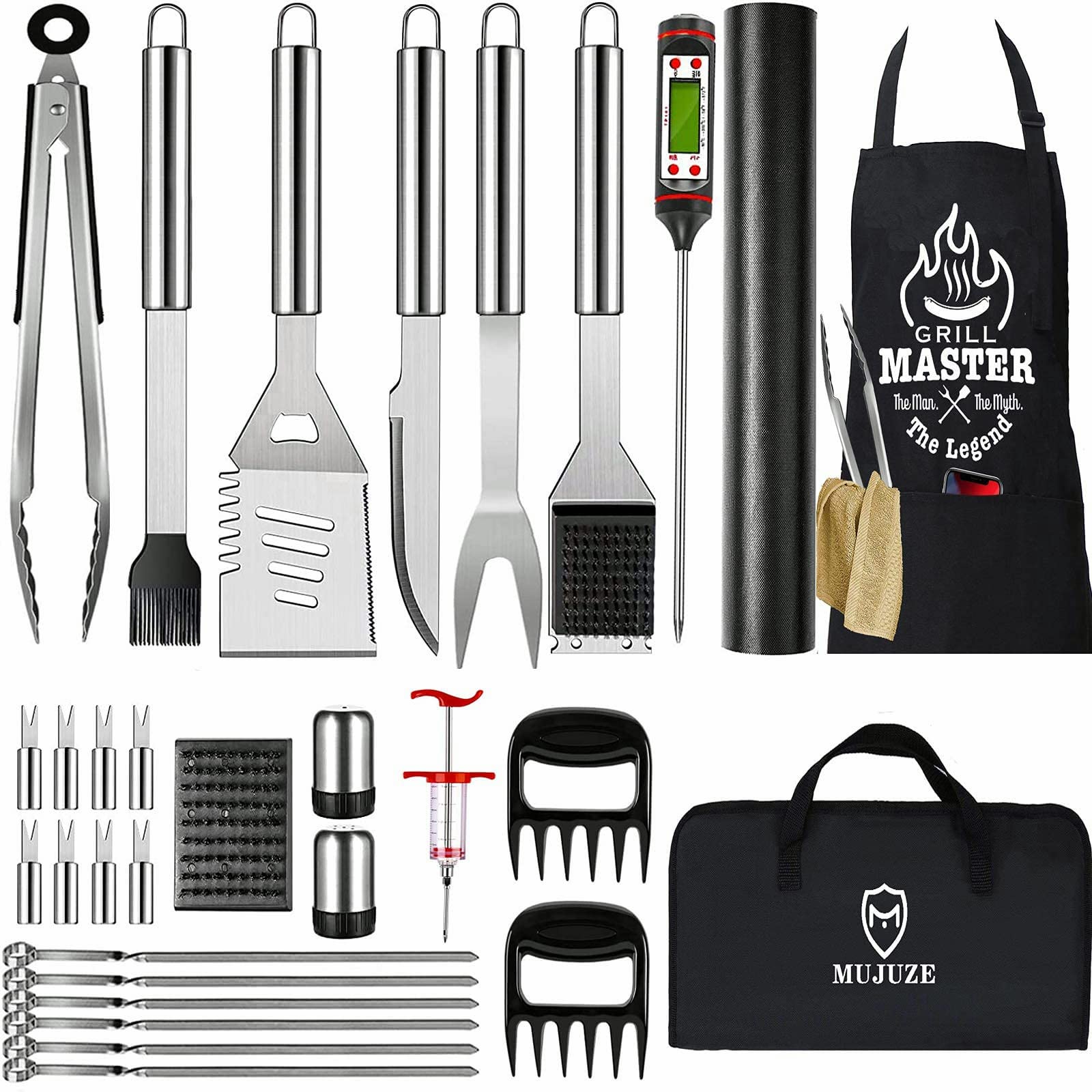 Mujuze Grill Accessories For Outdoor Grill, Bbq Grilling Accessories 31Pc,Grill Set Gifts For Men Dad, Grill Kit Utensils Set St