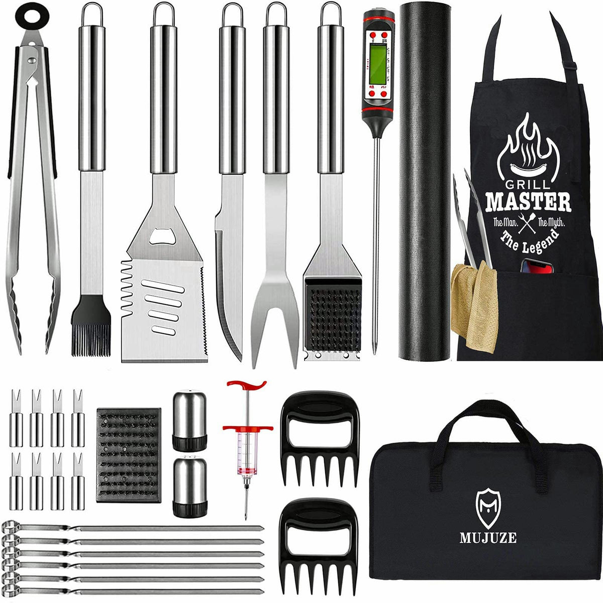 Mujuze Grill Accessories For Outdoor Grill, Bbq Grilling Accessories 31Pc,Grill Set Gifts For Men Dad, Grill Kit Utensils Set St