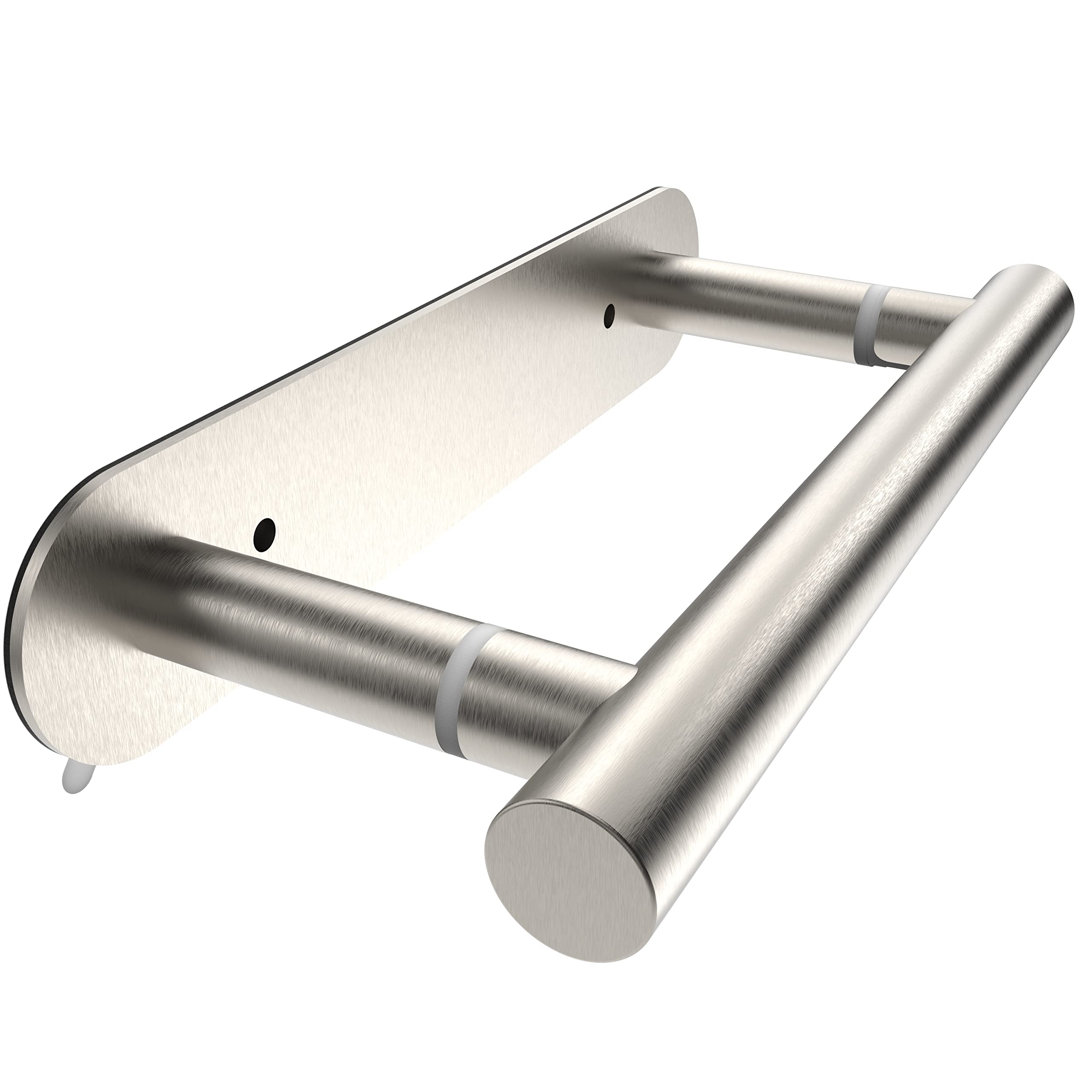 Ruacq Self Adhesive Toilet Paper Holder Brushed Double Post Pivoting Tissue Holders Roll Holder Hangers Bathroom Tissue Roll Hol