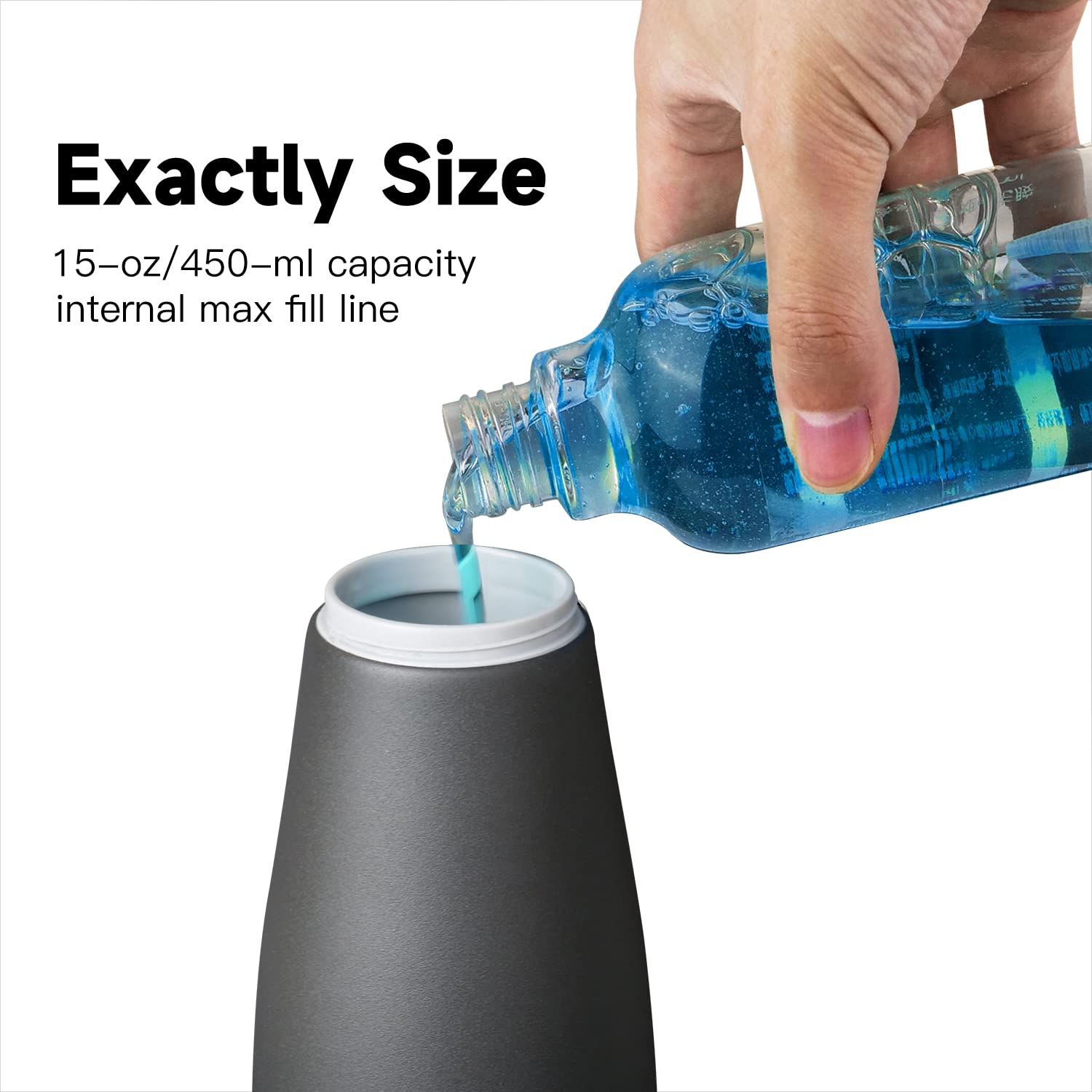 AIKE 15oz Liquid Soap Dispenser for Dish and Hand Soap Matte Black
