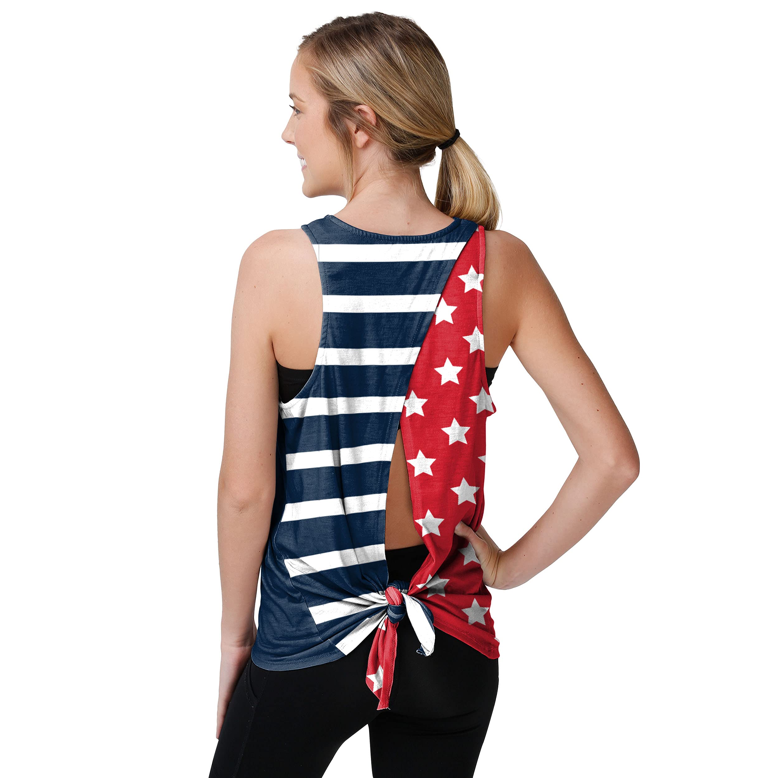 New England Patriots Nfl Womens Americana Tie-Back Sleeveless Top - Xl