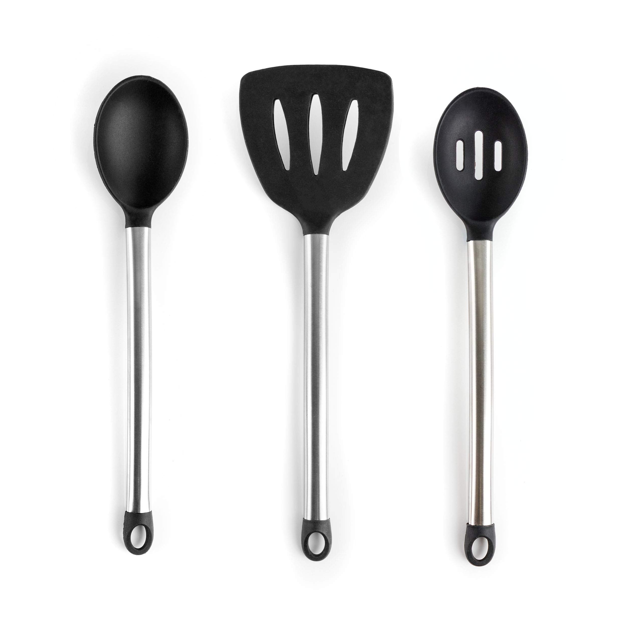 Megachef Tool Black Utensil Set, 14 Piece, Gray And Stainless Steel