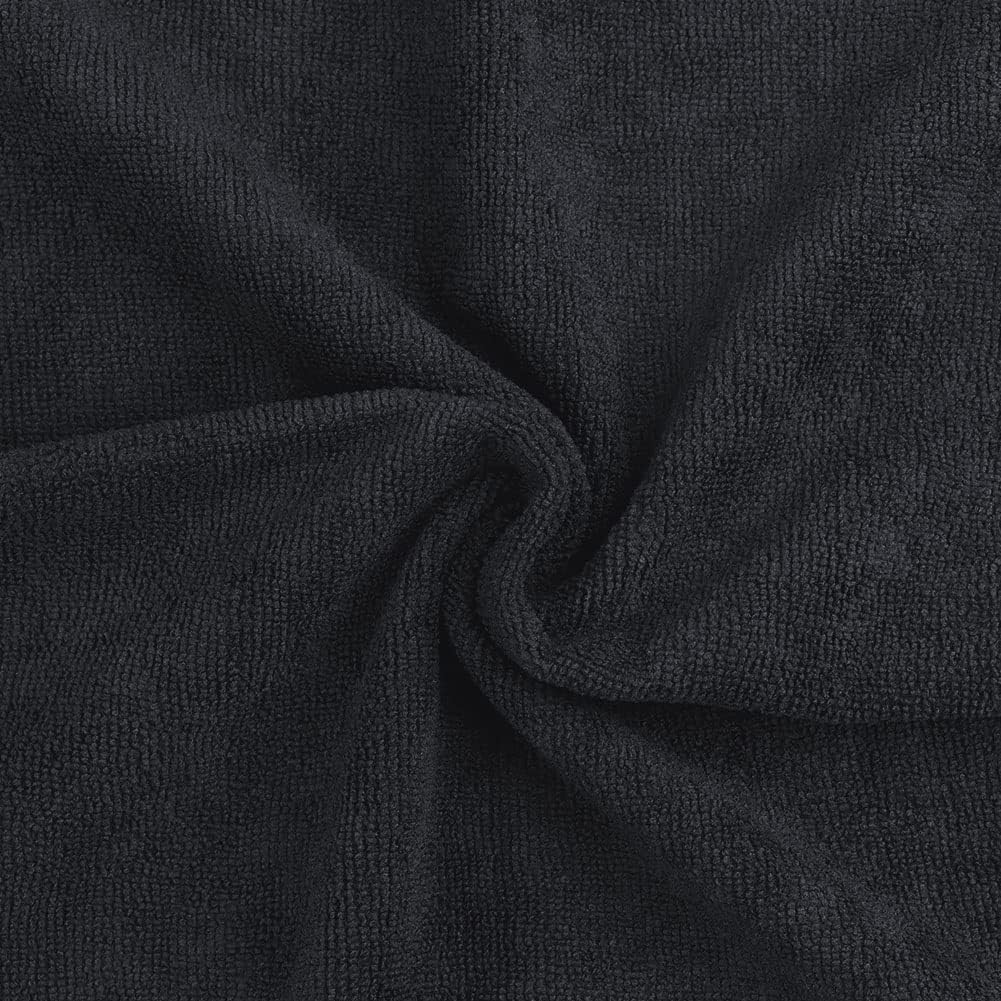 Orighty Black Salon Towels Extra Large, Pack of 24(Not Bleach Proof, 18 x 30 Inches) Super Soft Gym Towels and Absorbent Microfi